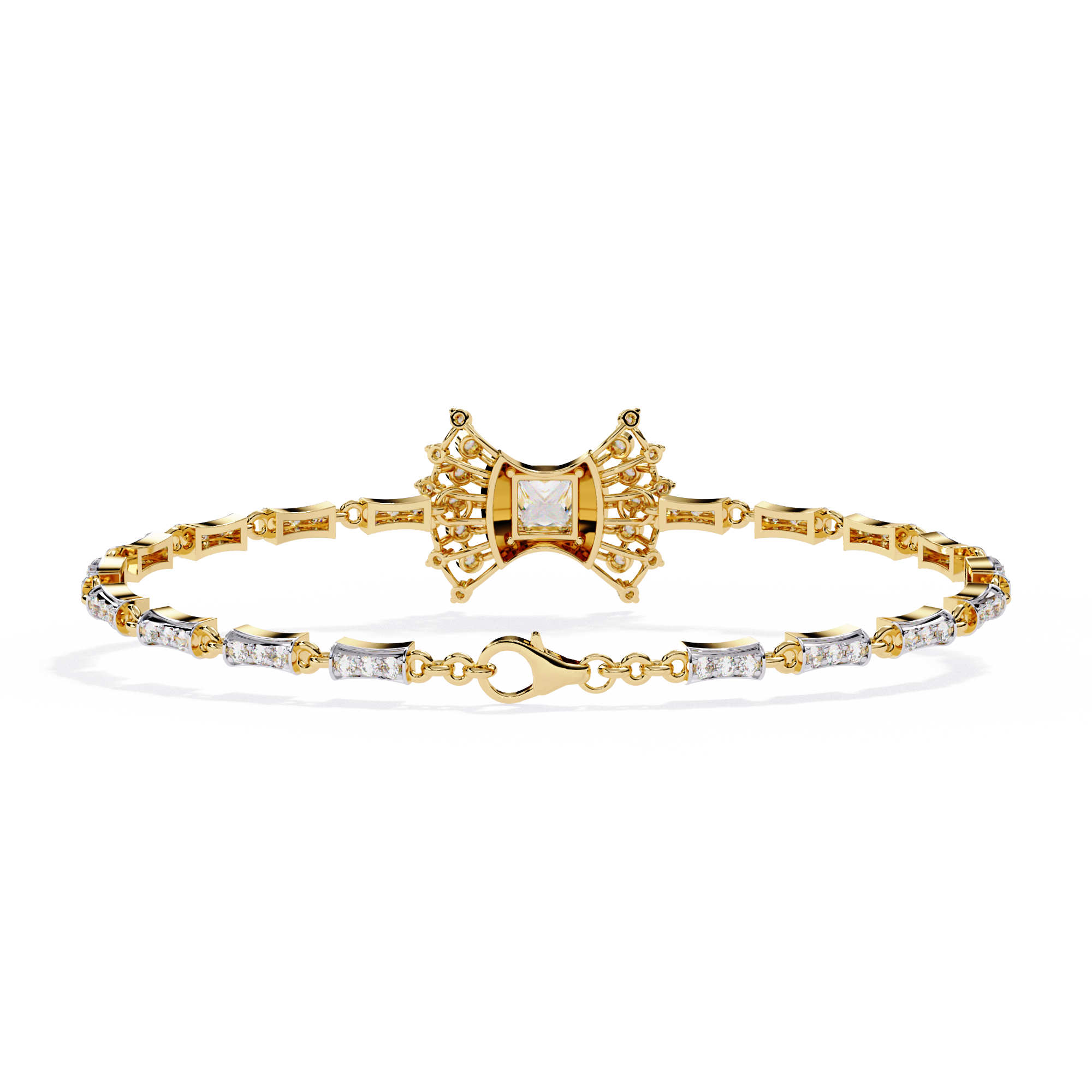 Beautiful Bracelet With 18k Gold  Fabulous Lab Grown Diamond