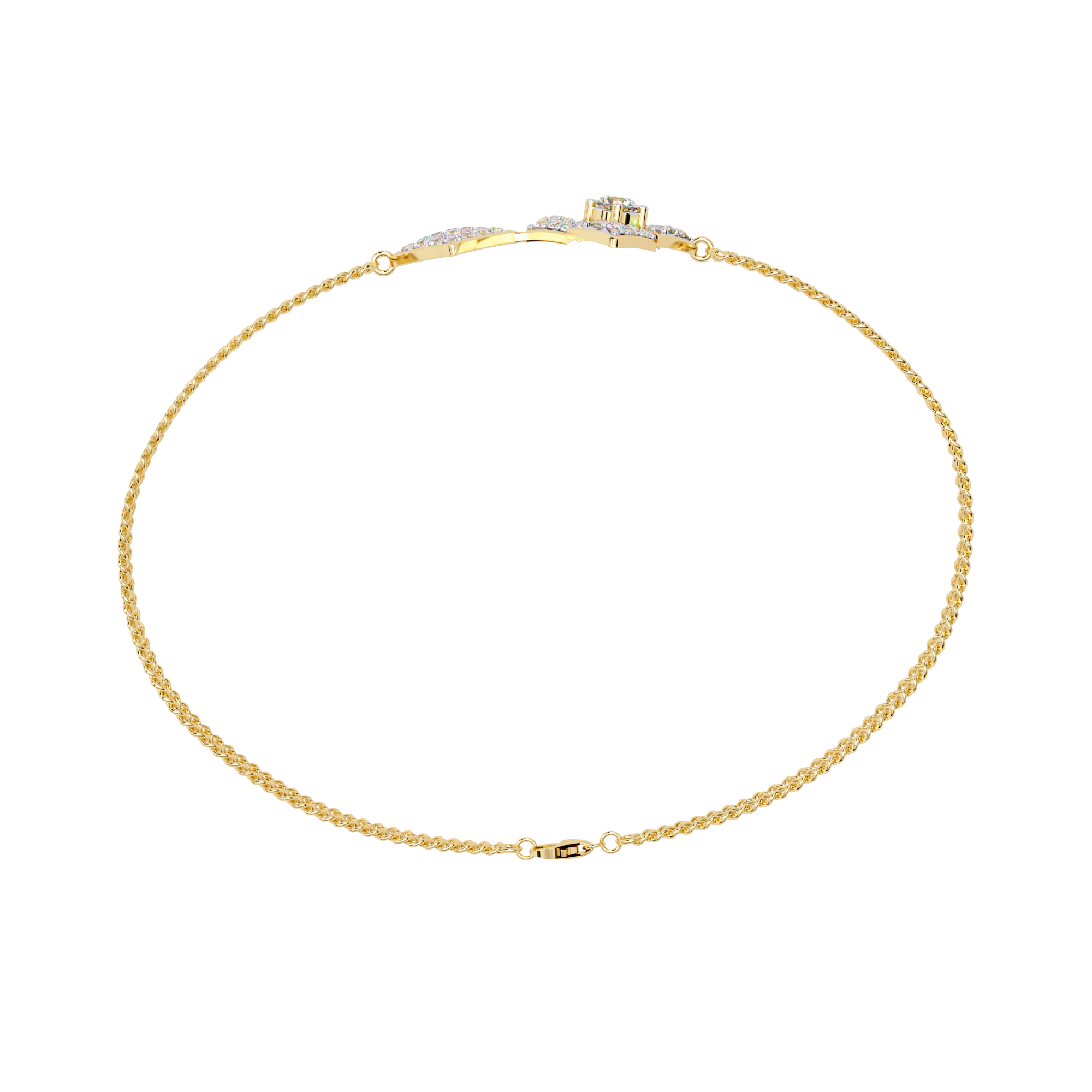 Beautiful Bracelet With 18k Gold  Fabulous Lab Grown Diamond