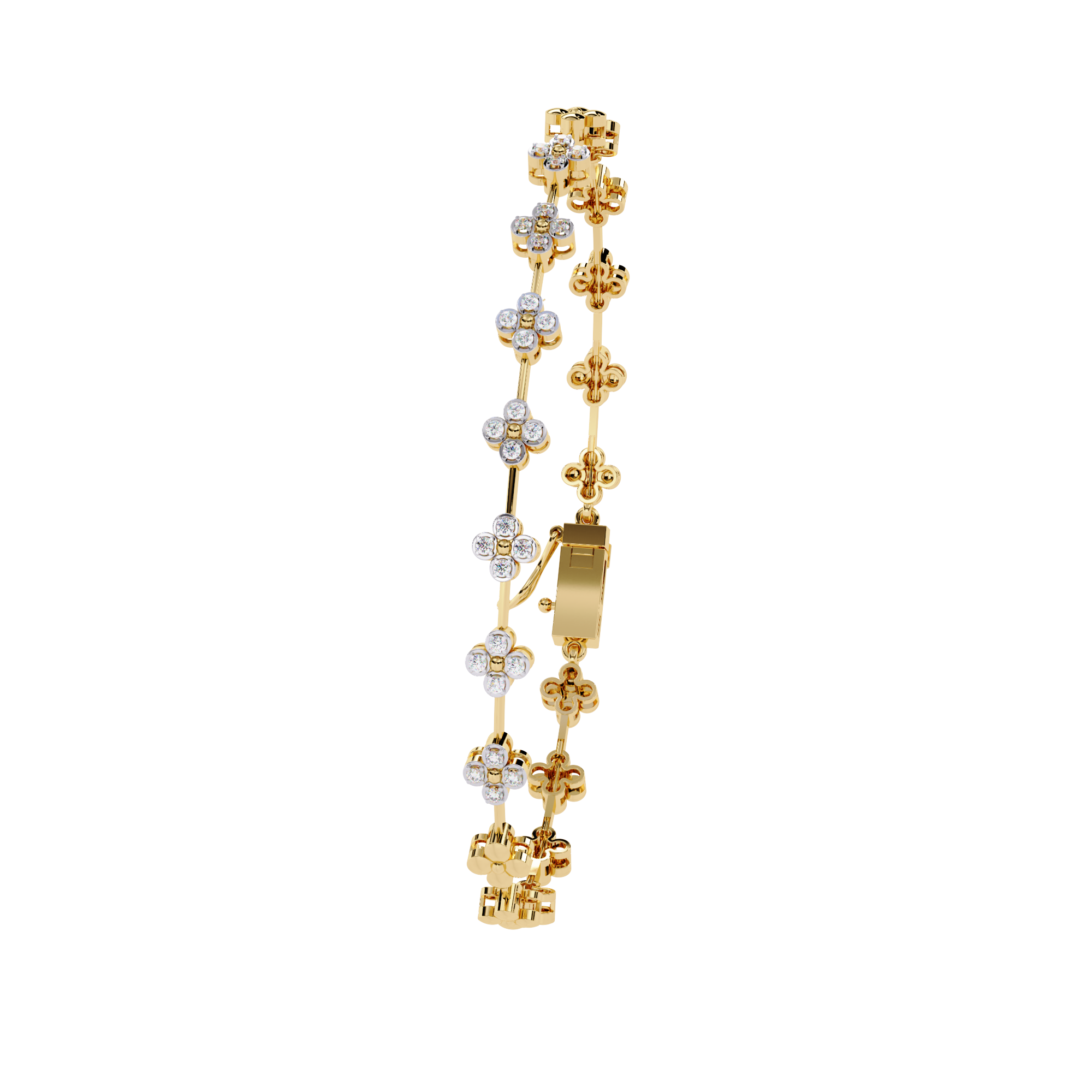 18k Bracelet With  Gold  Fabulous Lab Grown Diamond