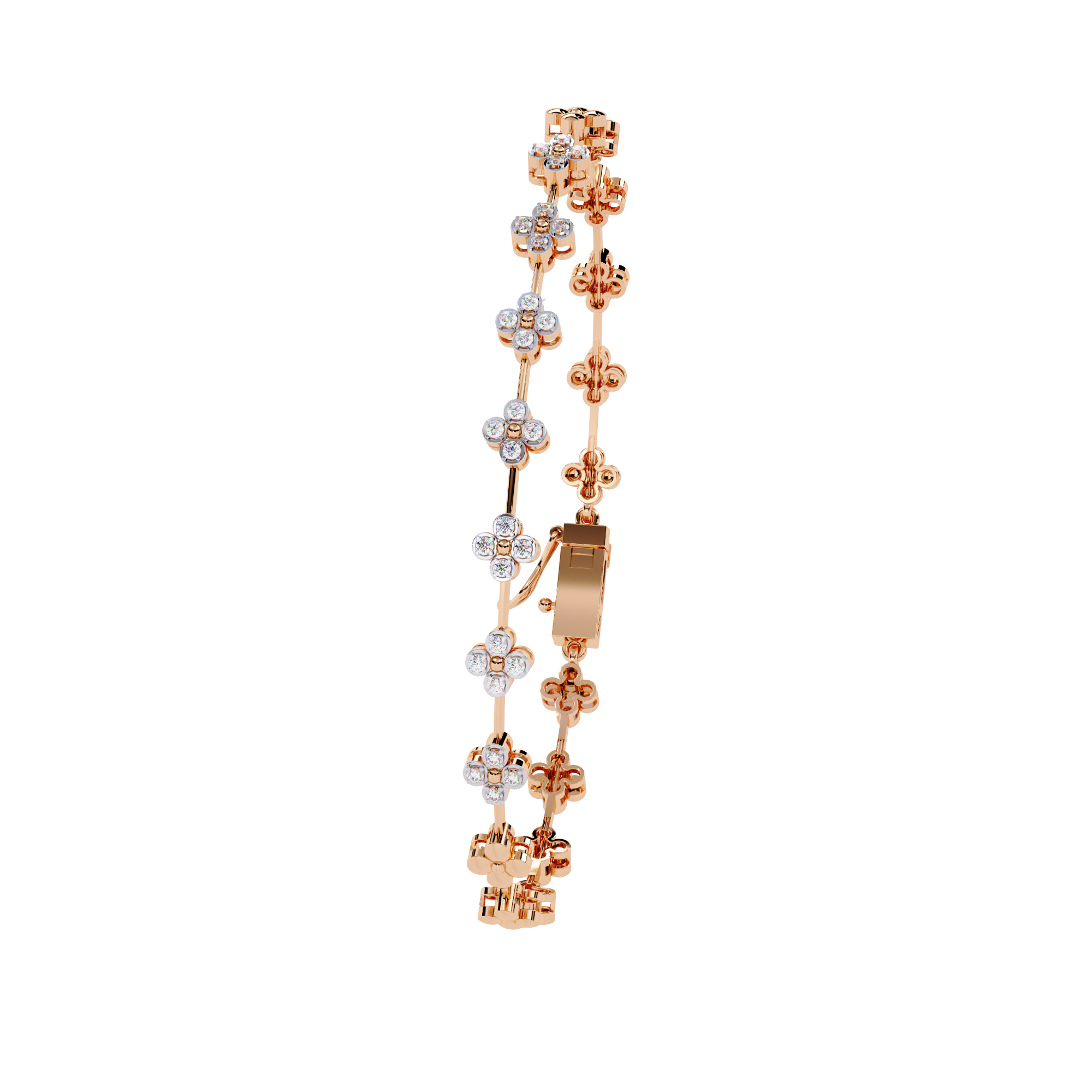 18k Bracelet With  Gold  Fabulous Lab Grown Diamond