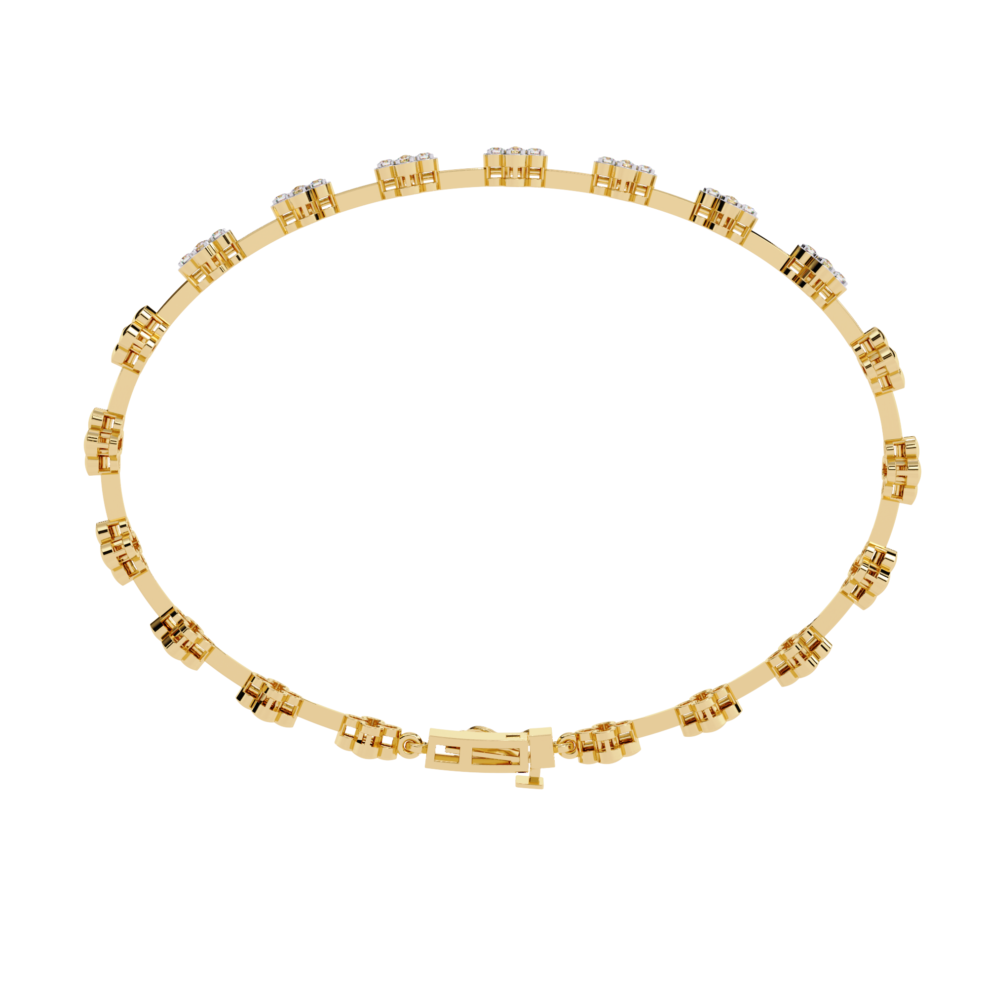 18k Bracelet With  Gold  Fabulous Lab Grown Diamond