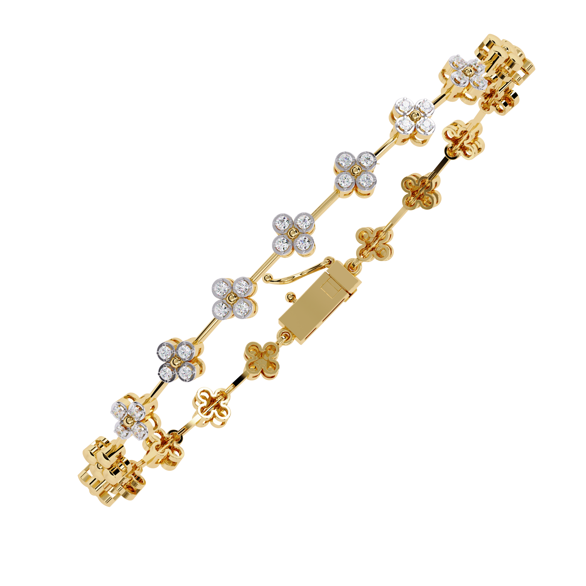 18k Bracelet With  Gold  Fabulous Lab Grown Diamond