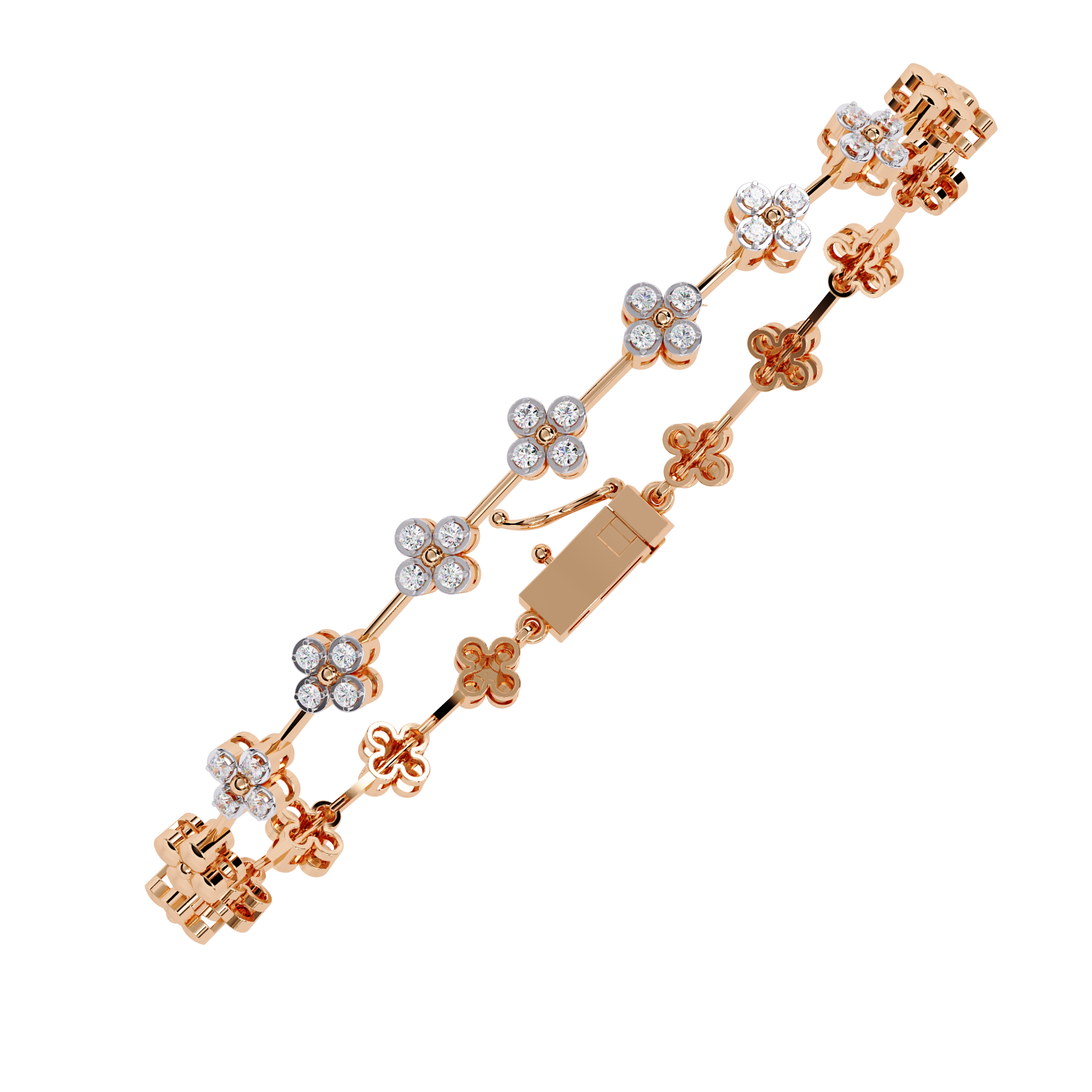 18k Bracelet With  Gold  Fabulous Lab Grown Diamond