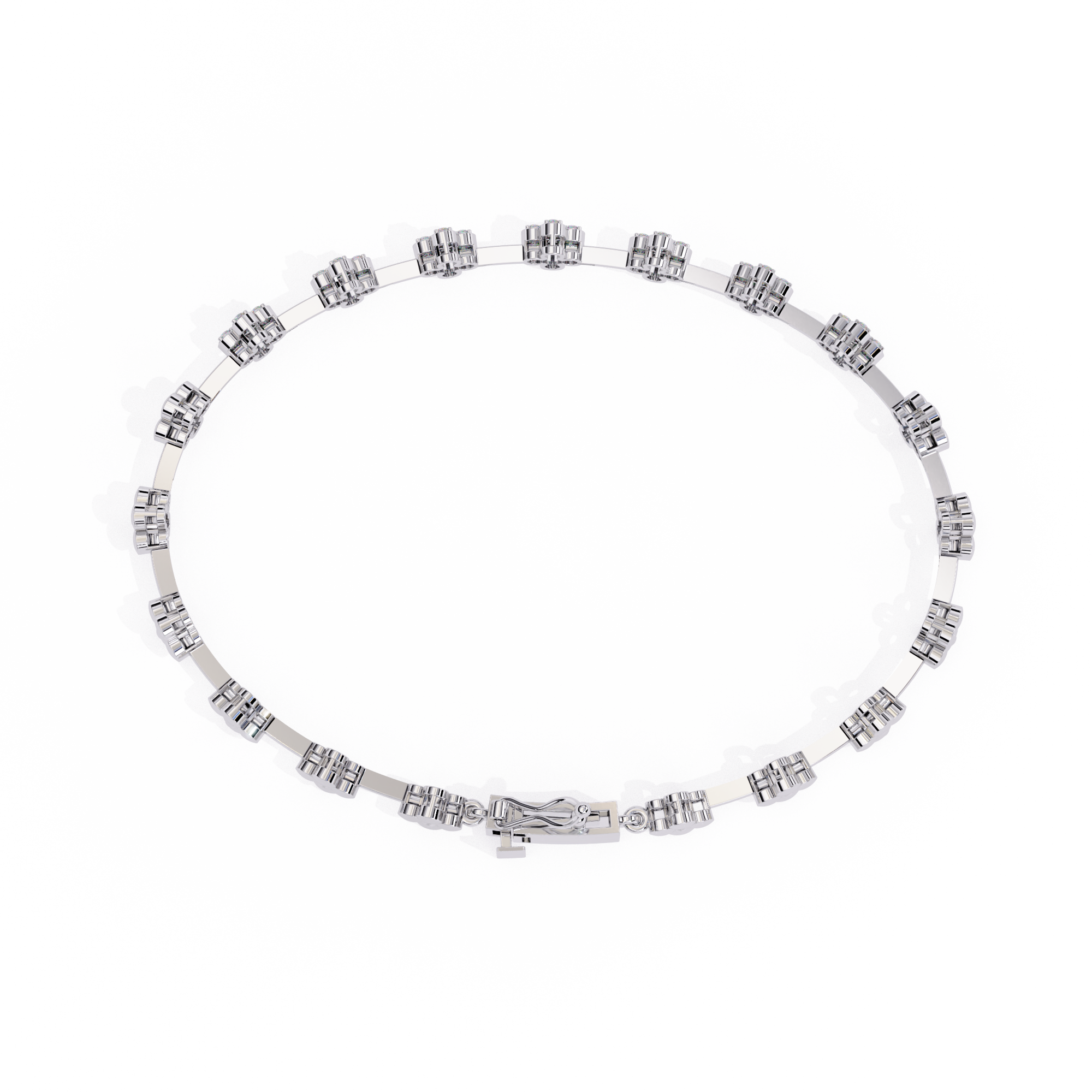 18k Bracelet With  Gold  Fabulous Lab Grown Diamond