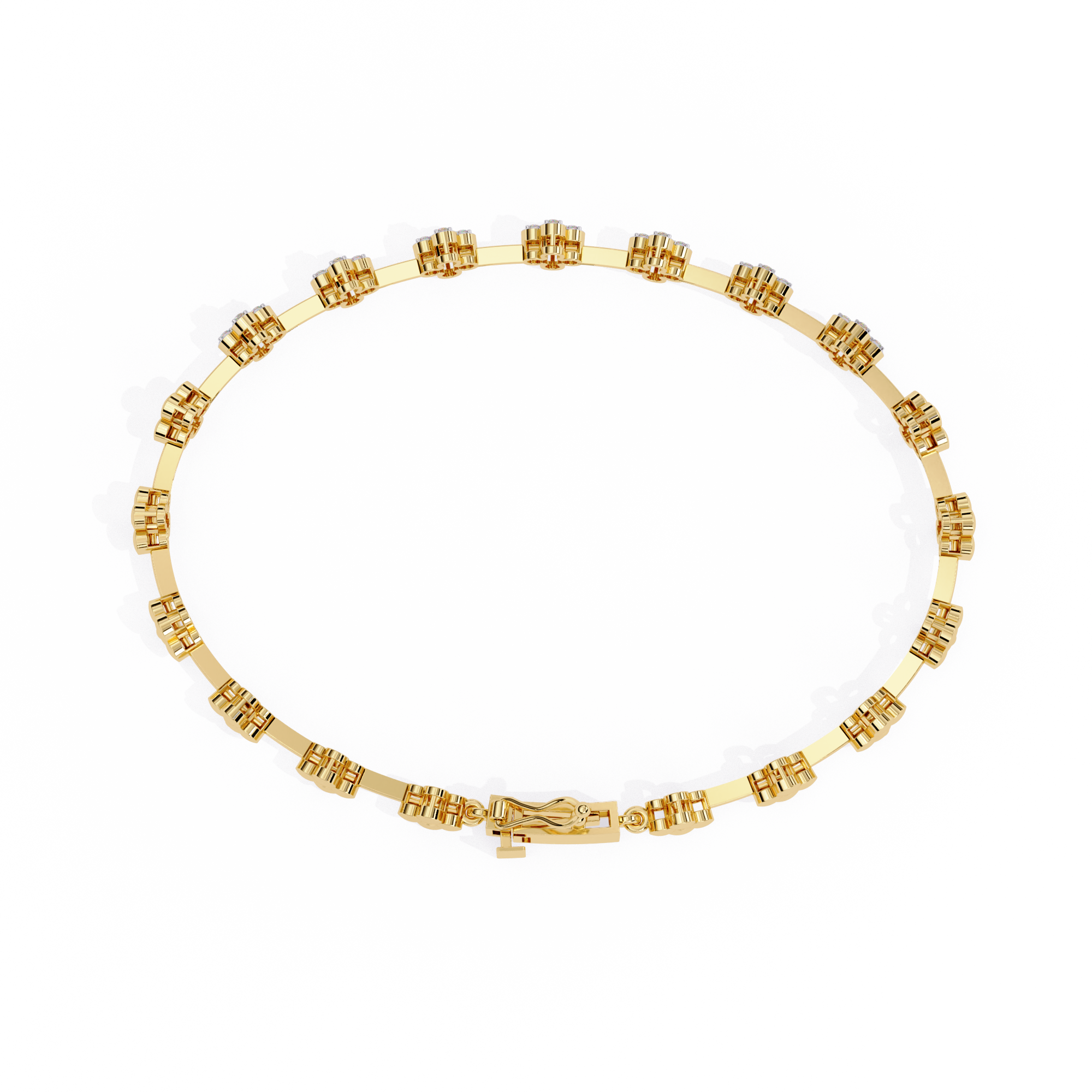 18k Bracelet With  Gold  Fabulous Lab Grown Diamond