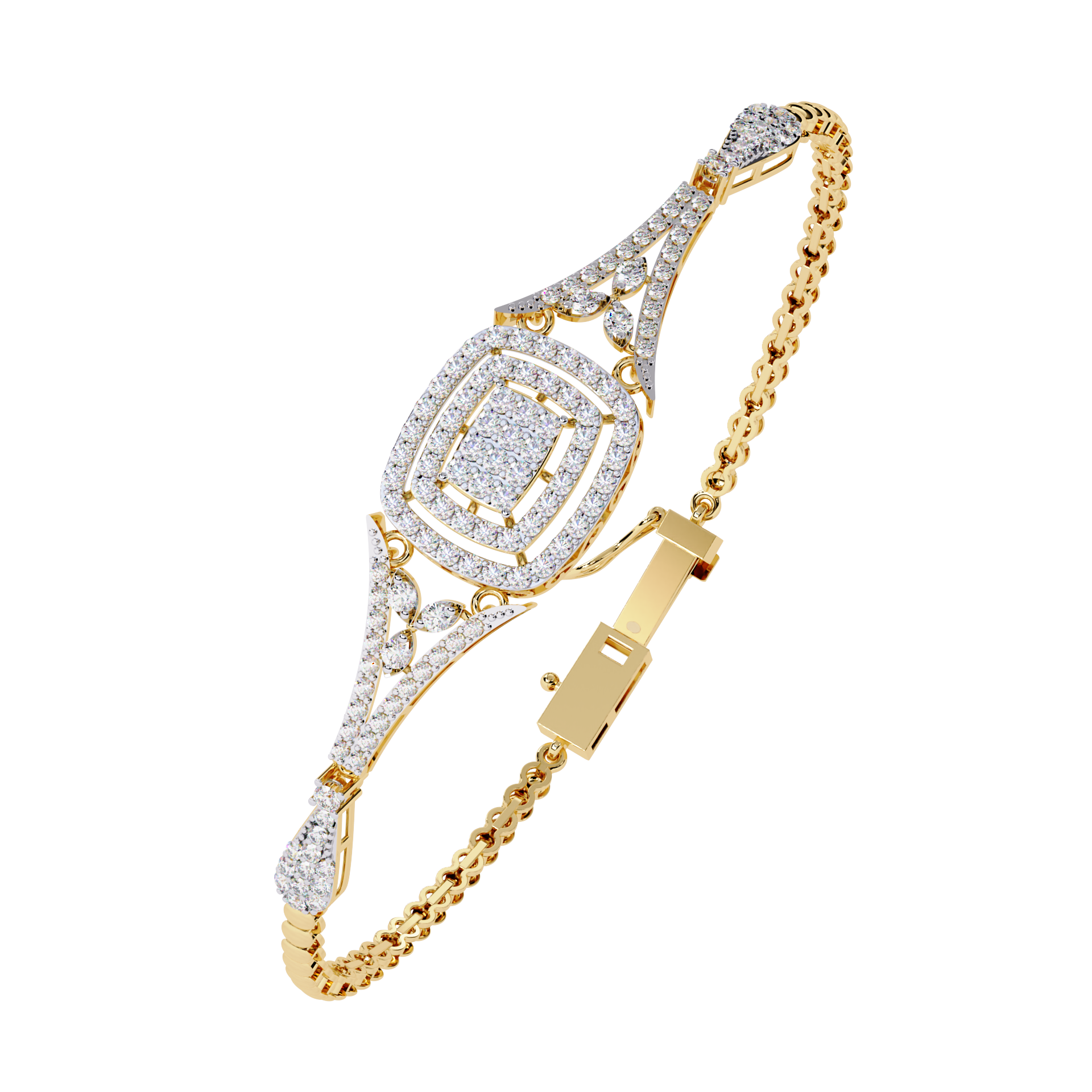 Bracelet With 18k  Gold  Fabulous Lab Grown Diamond