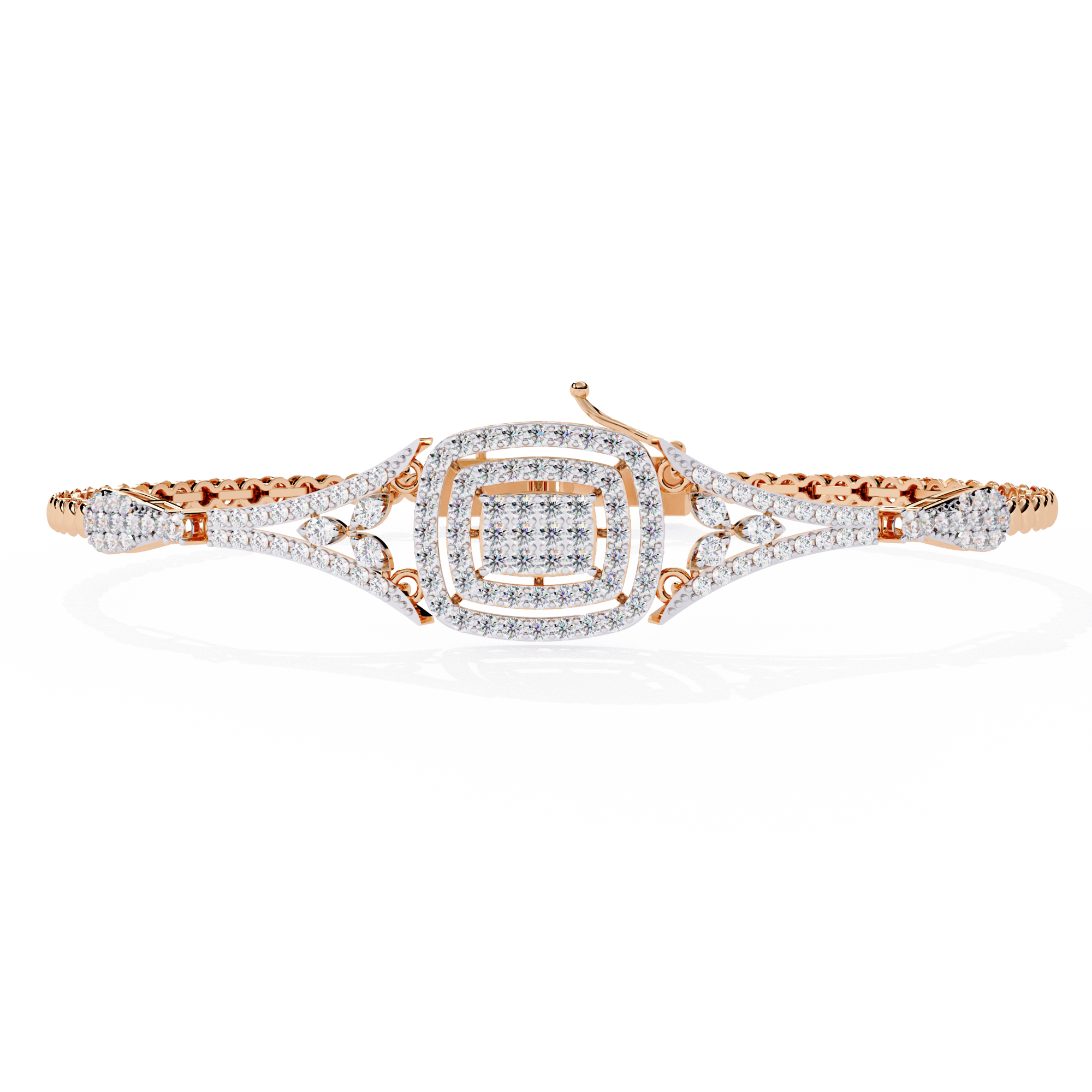 Bracelet With 18k  Gold  Fabulous Lab Grown Diamond
