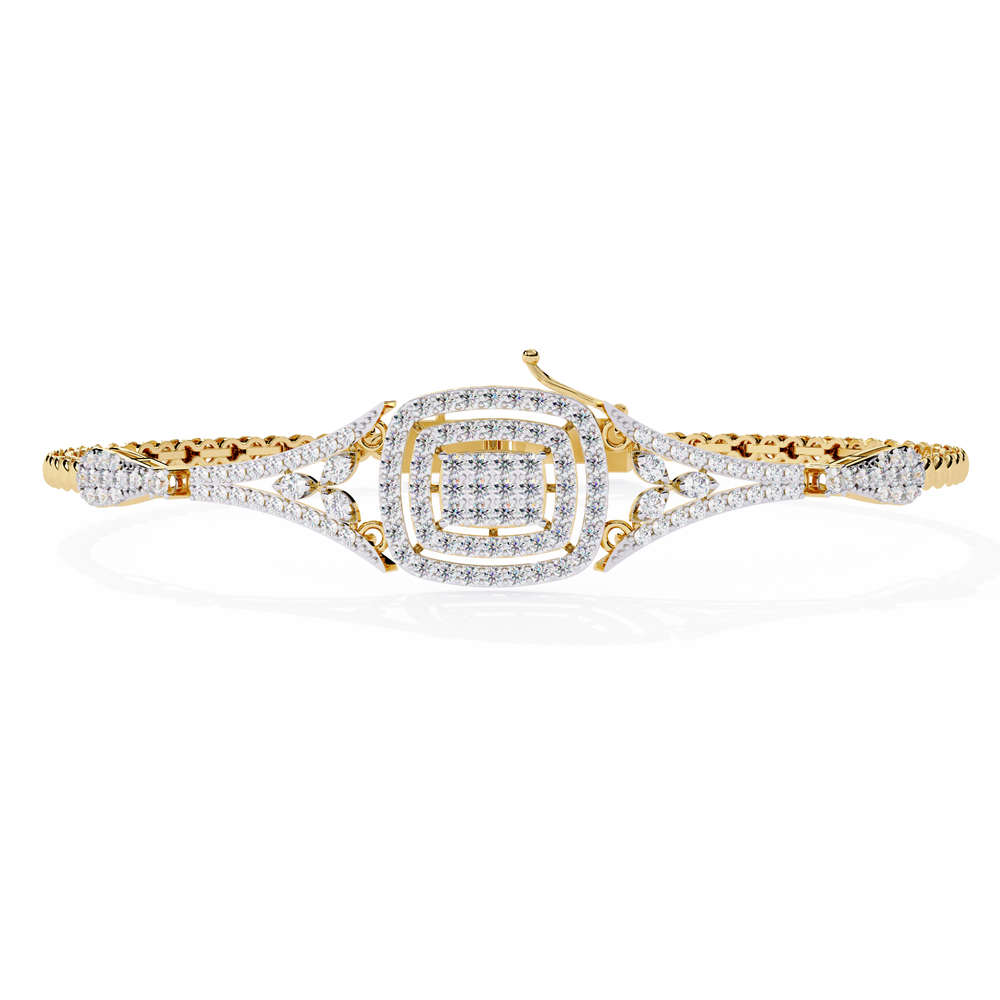 Bracelet With 18k  Gold  Fabulous Lab Grown Diamond