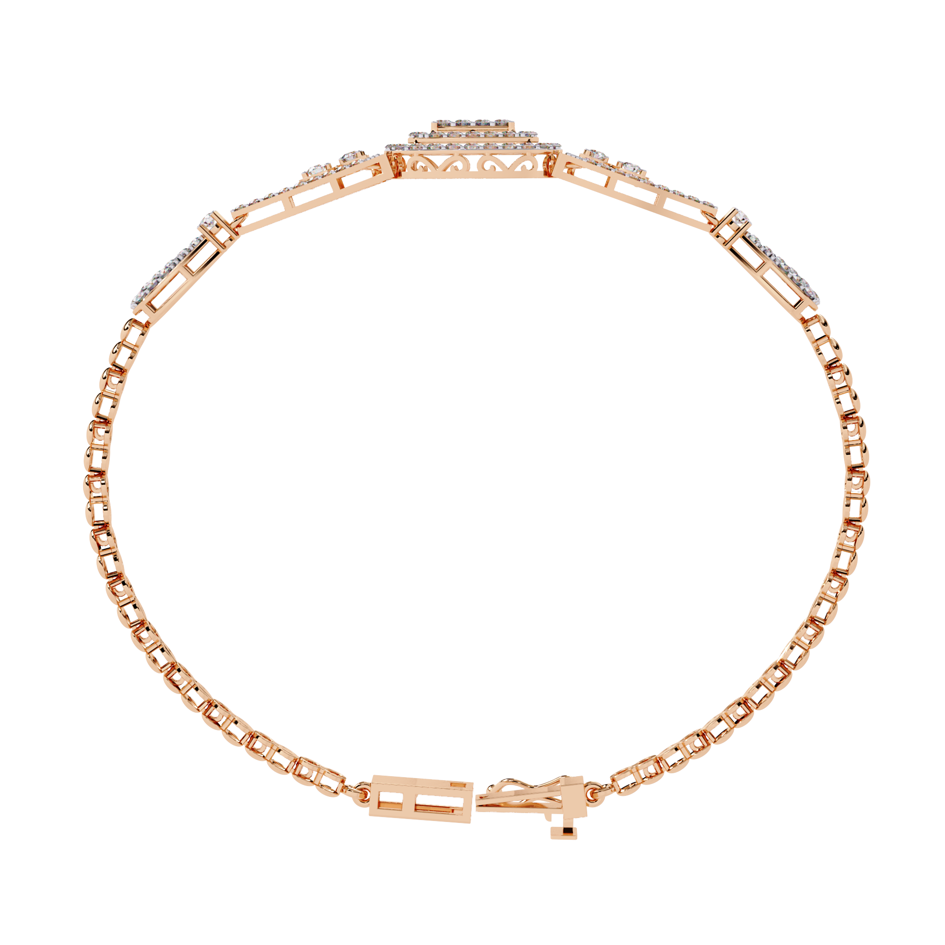 Bracelet With 18k  Gold  Fabulous Lab Grown Diamond