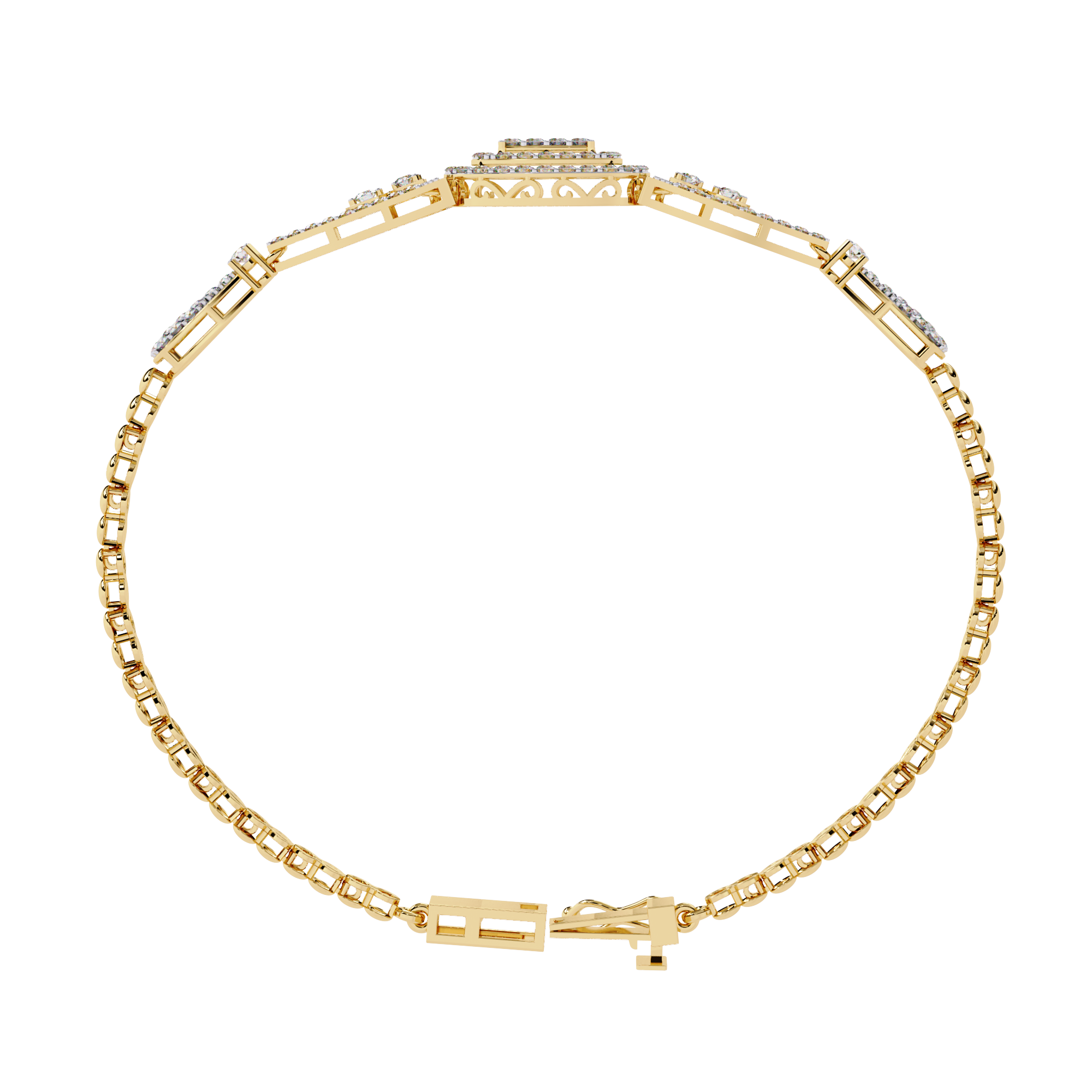 Bracelet With 18k  Gold  Fabulous Lab Grown Diamond