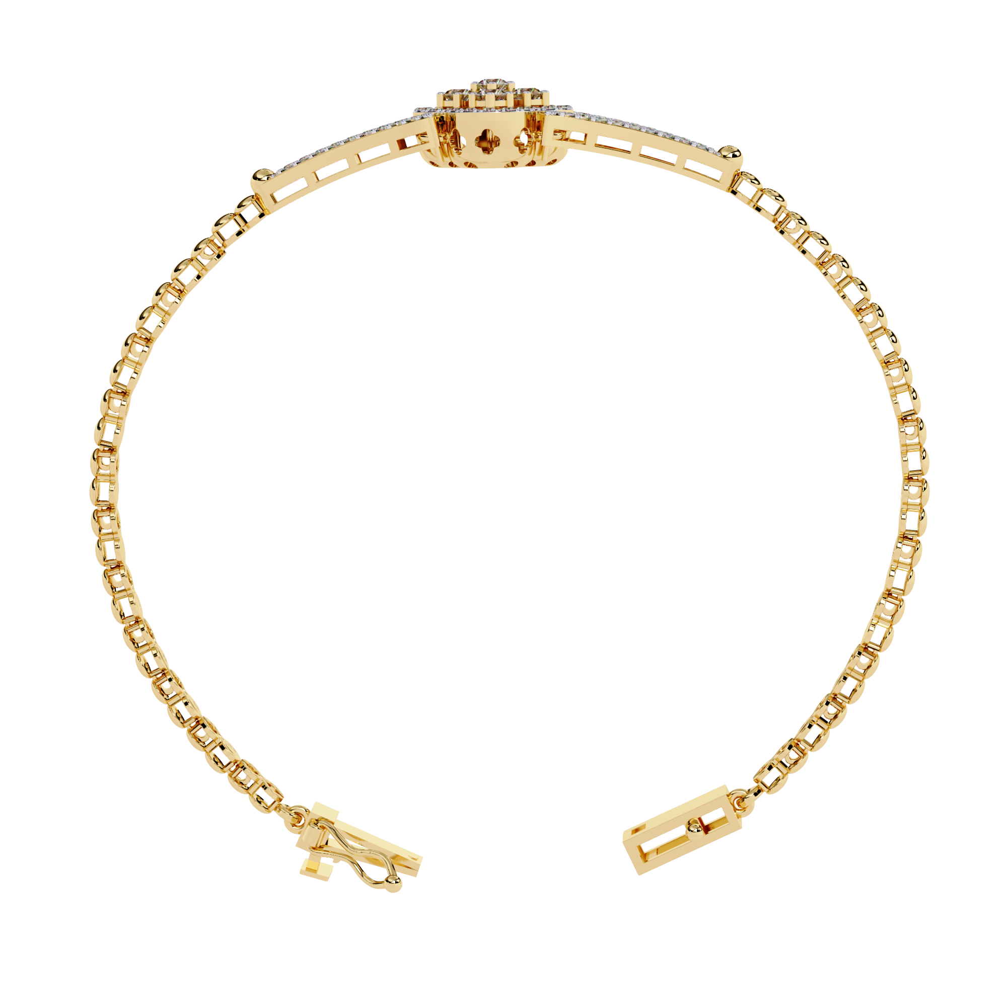 Fabulous 18k Bracelet With  Gold   Lab Grown Diamond