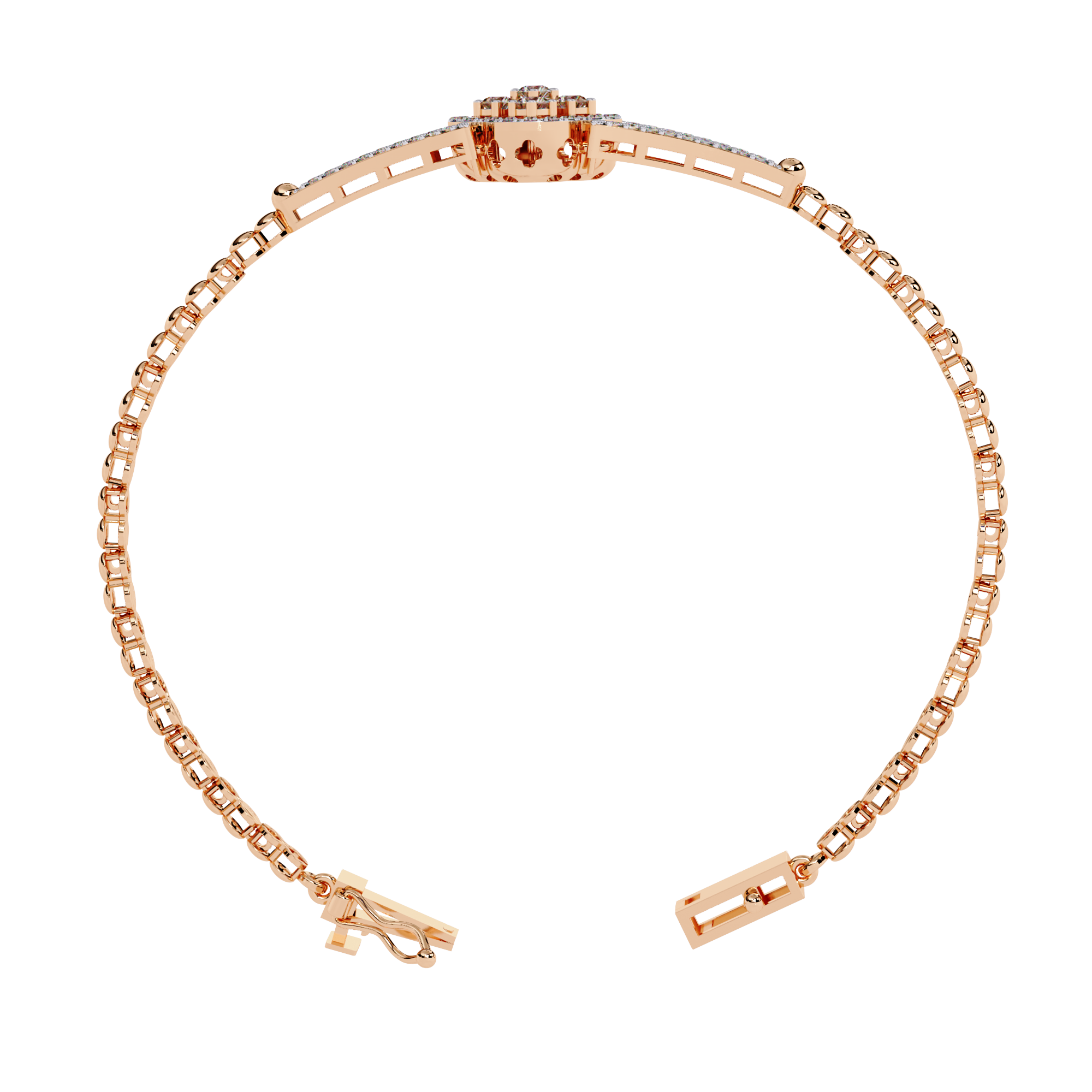 Fabulous 18k Bracelet With  Gold   Lab Grown Diamond