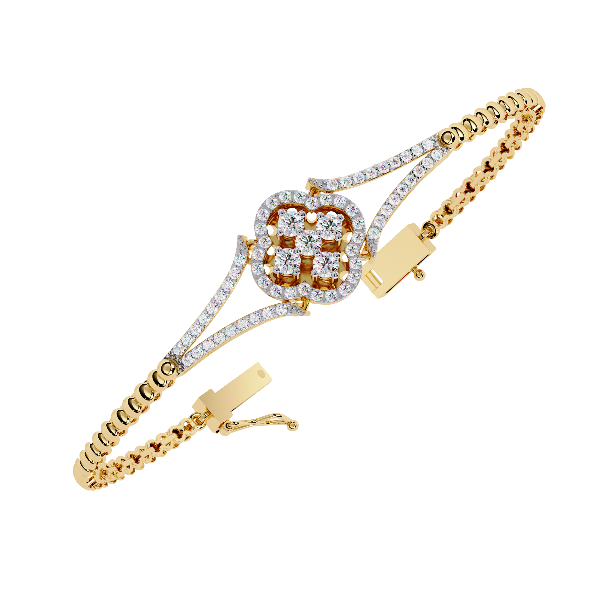 Fabulous 18k Bracelet With  Gold   Lab Grown Diamond