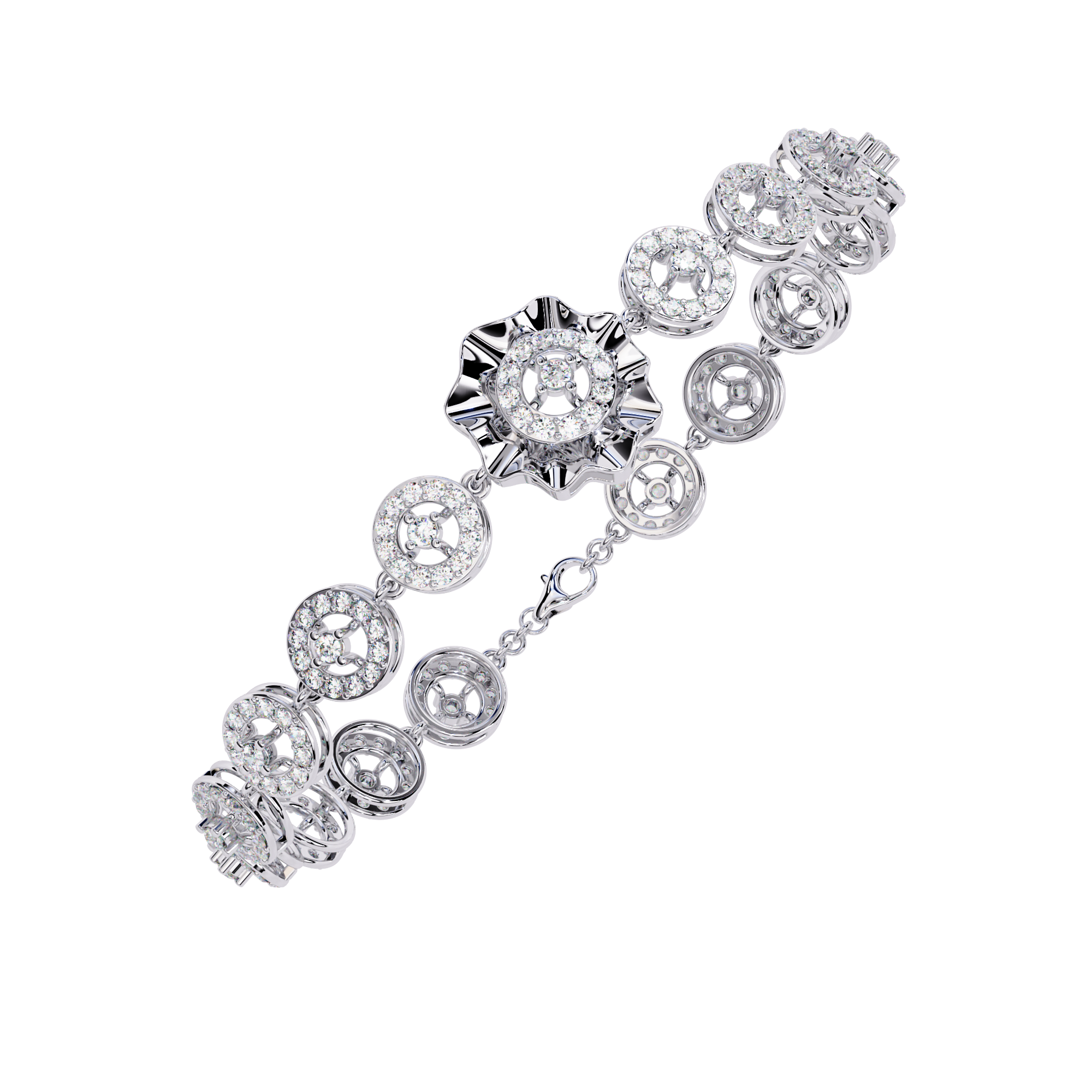 Fabulous 18k Bracelet With  Gold   Lab Grown Diamond