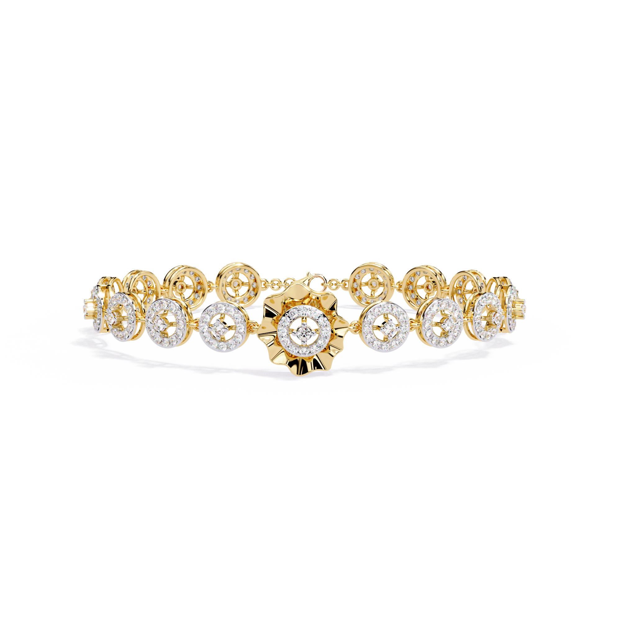Fabulous 18k Bracelet With  Gold   Lab Grown Diamond