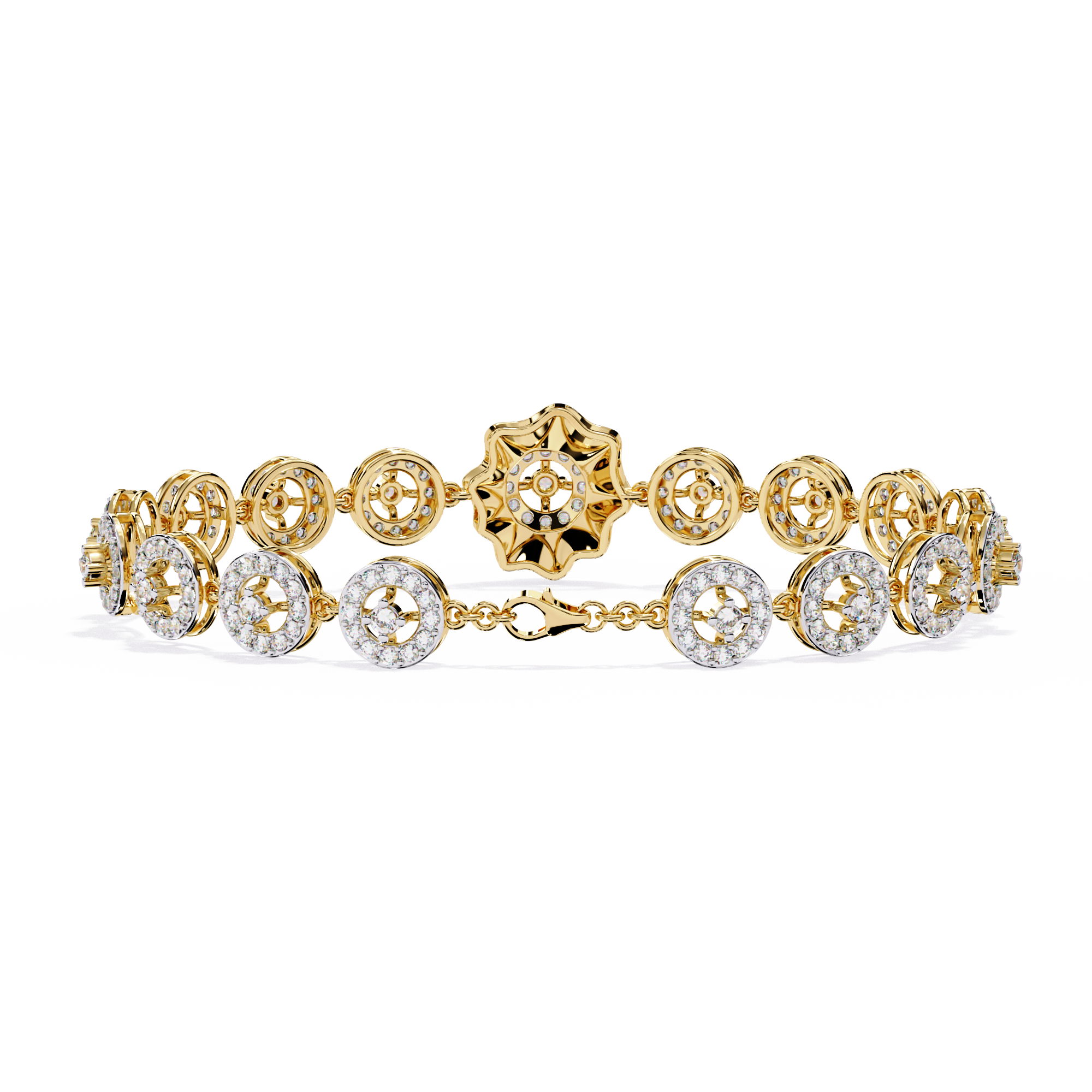 Fabulous 18k Bracelet With  Gold   Lab Grown Diamond