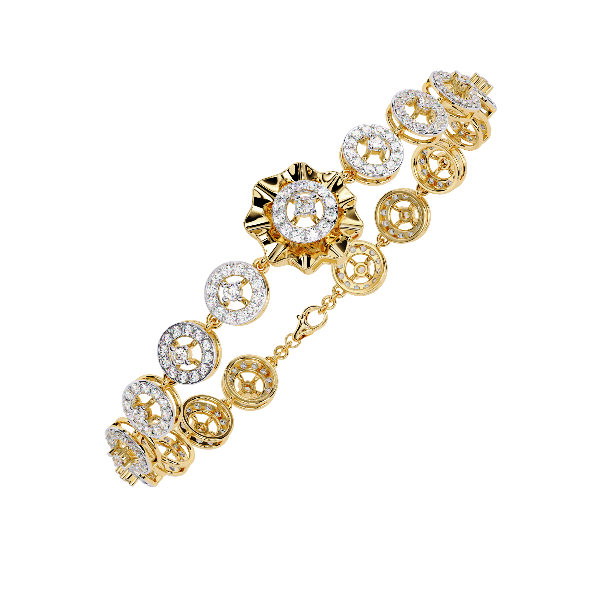 Fabulous 18k Bracelet With  Gold   Lab Grown Diamond