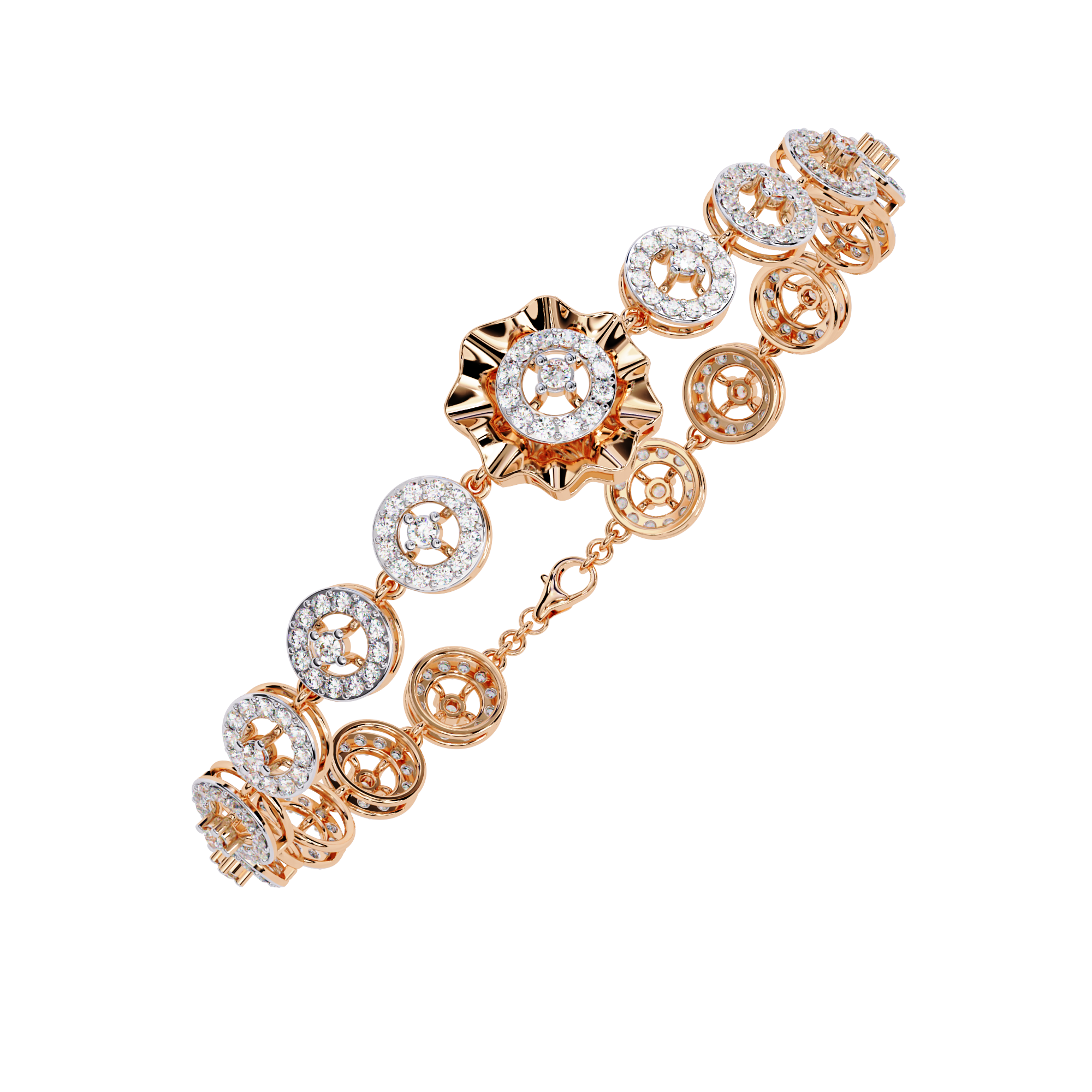 Fabulous 18k Bracelet With  Gold   Lab Grown Diamond