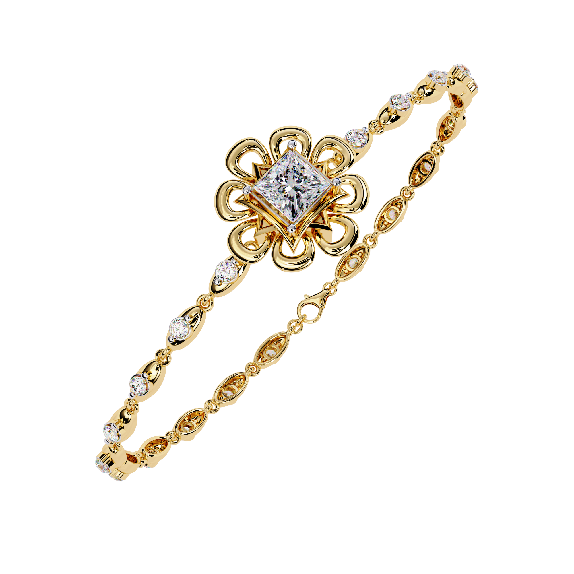 Fabulous  Bracelet With 18k Gold   Lab Grown Diamond.