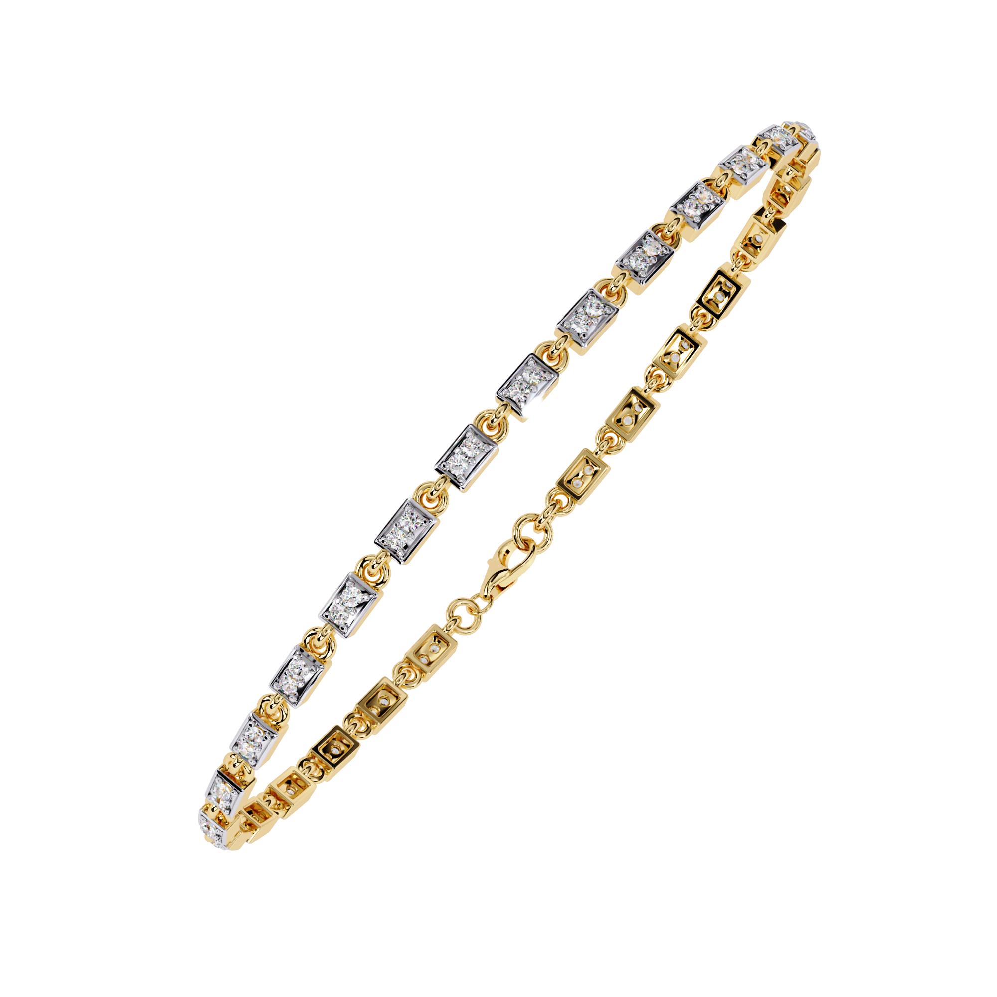 Fabulous  Bracelet With 18k Gold  Lab Grown Diamond.