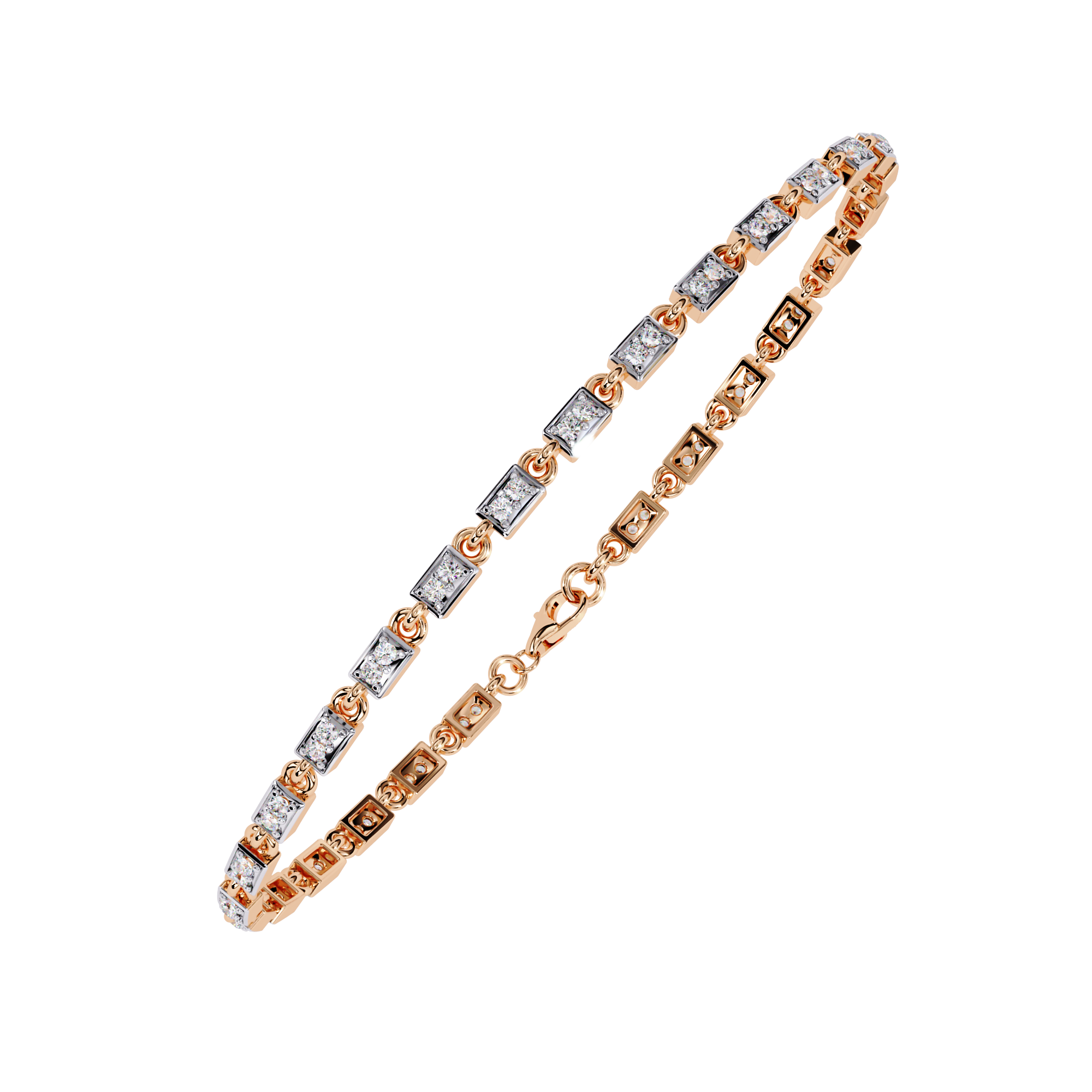 Fabulous  Bracelet With 18k Gold  Lab Grown Diamond.
