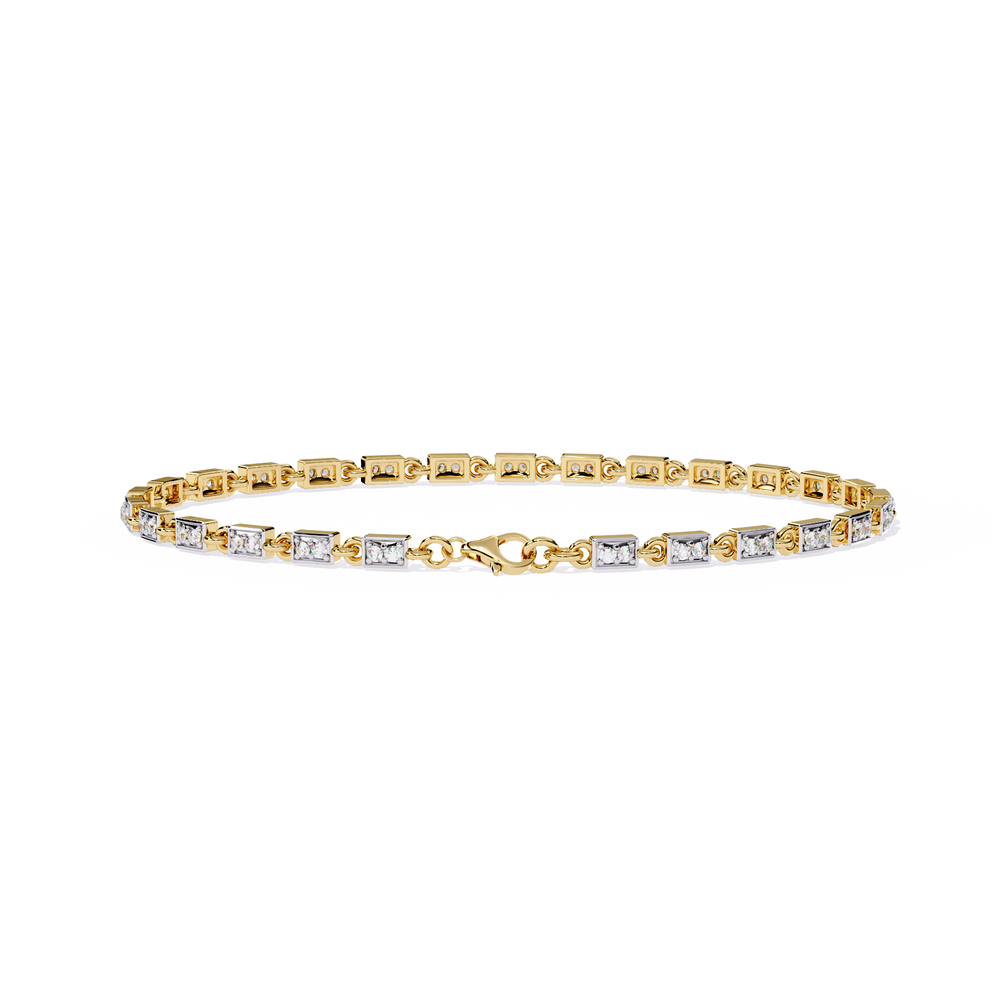Fabulous  Bracelet With 18k Gold  Lab Grown Diamond.