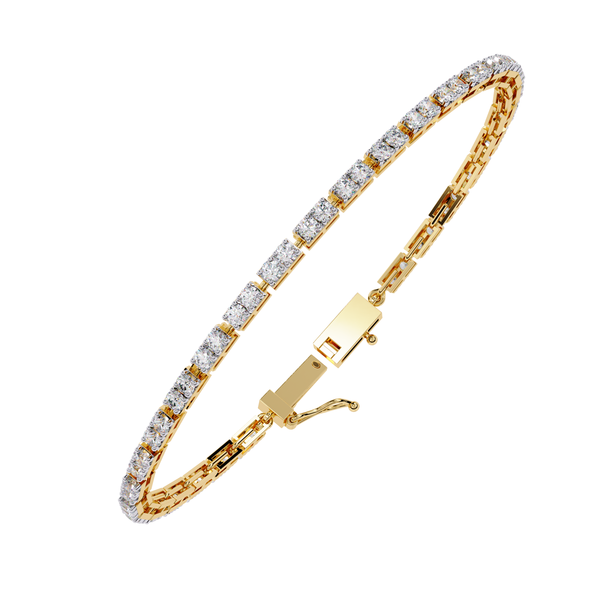 Fabulous  Bracelet With 18k Gold  Lab Grown Diamond.