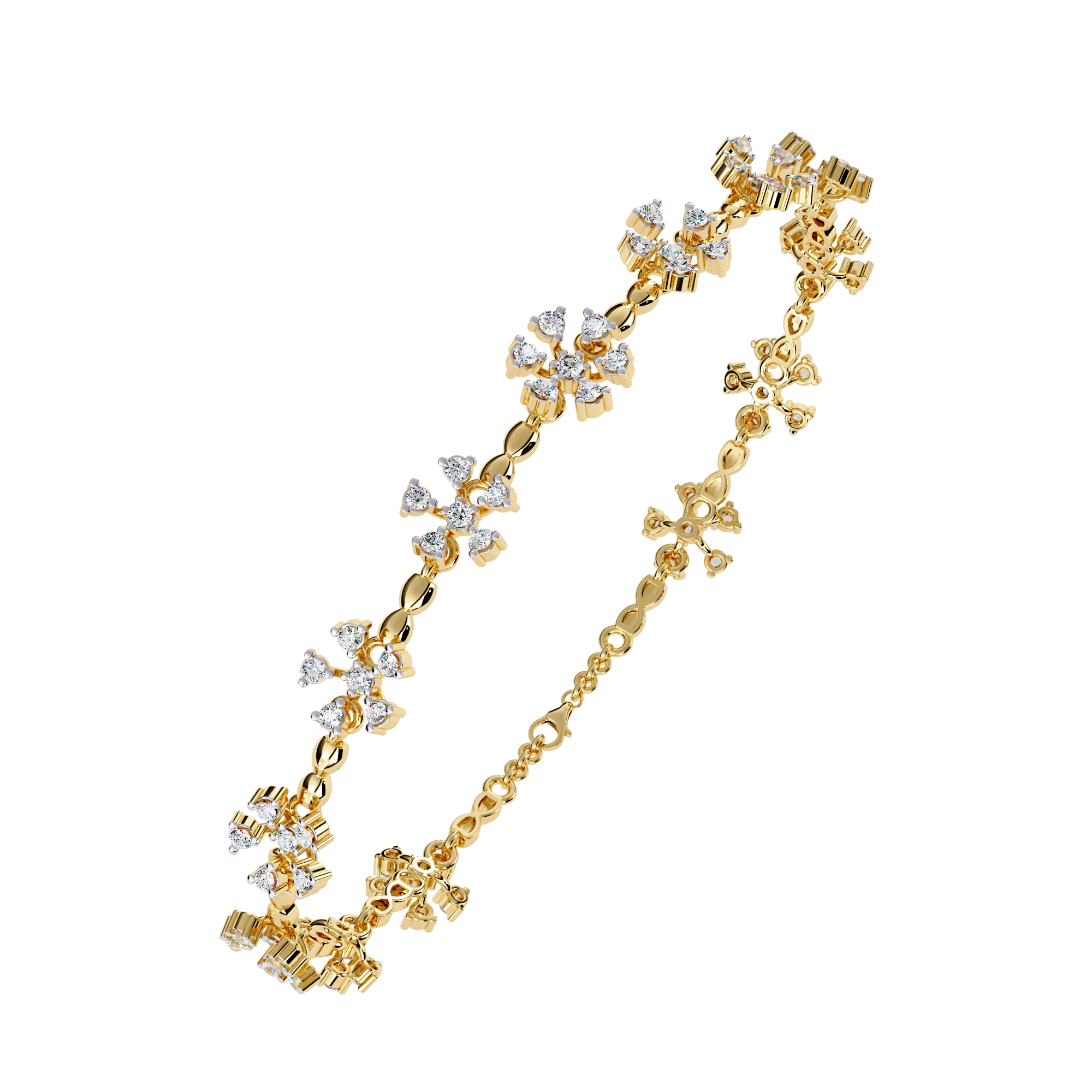 Fabulous  Bracelet With 18k Gold  Lab Grown Diamond.