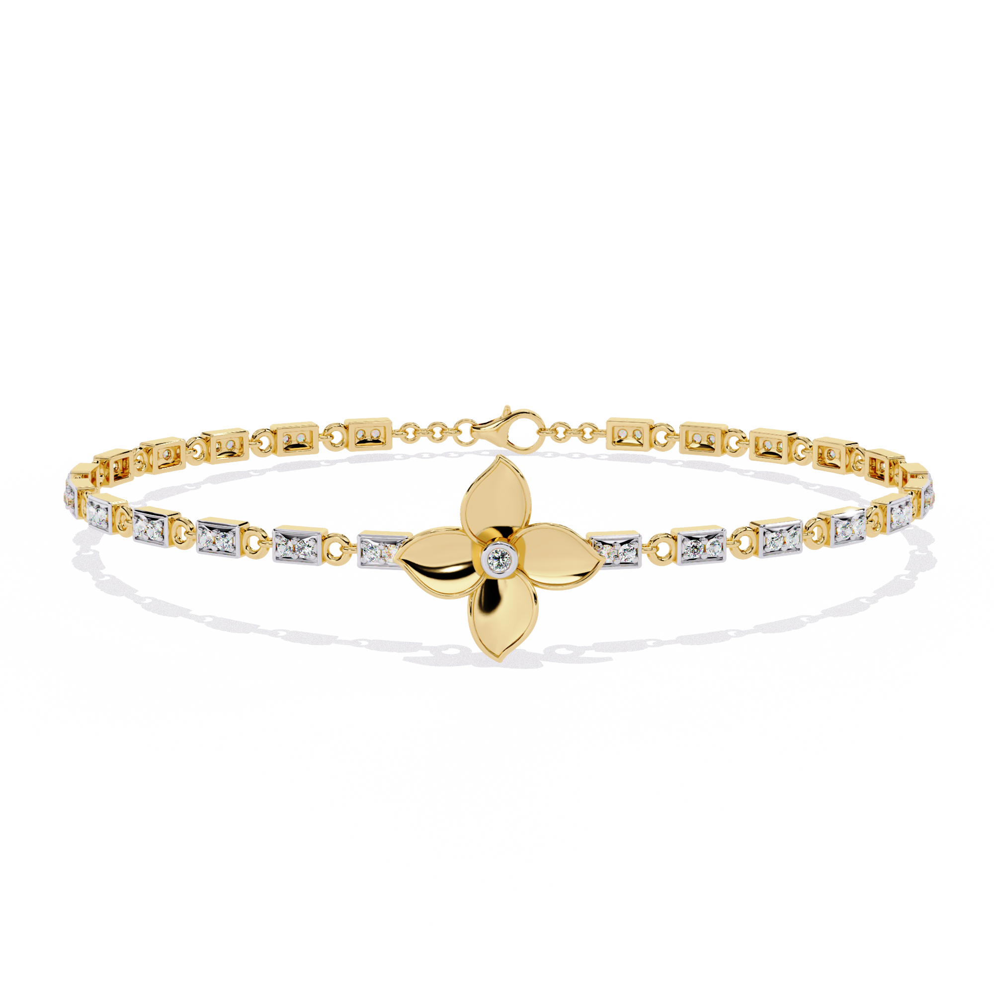 Fabulous  Bracelet With 18k Gold  Lab Grown Diamond.