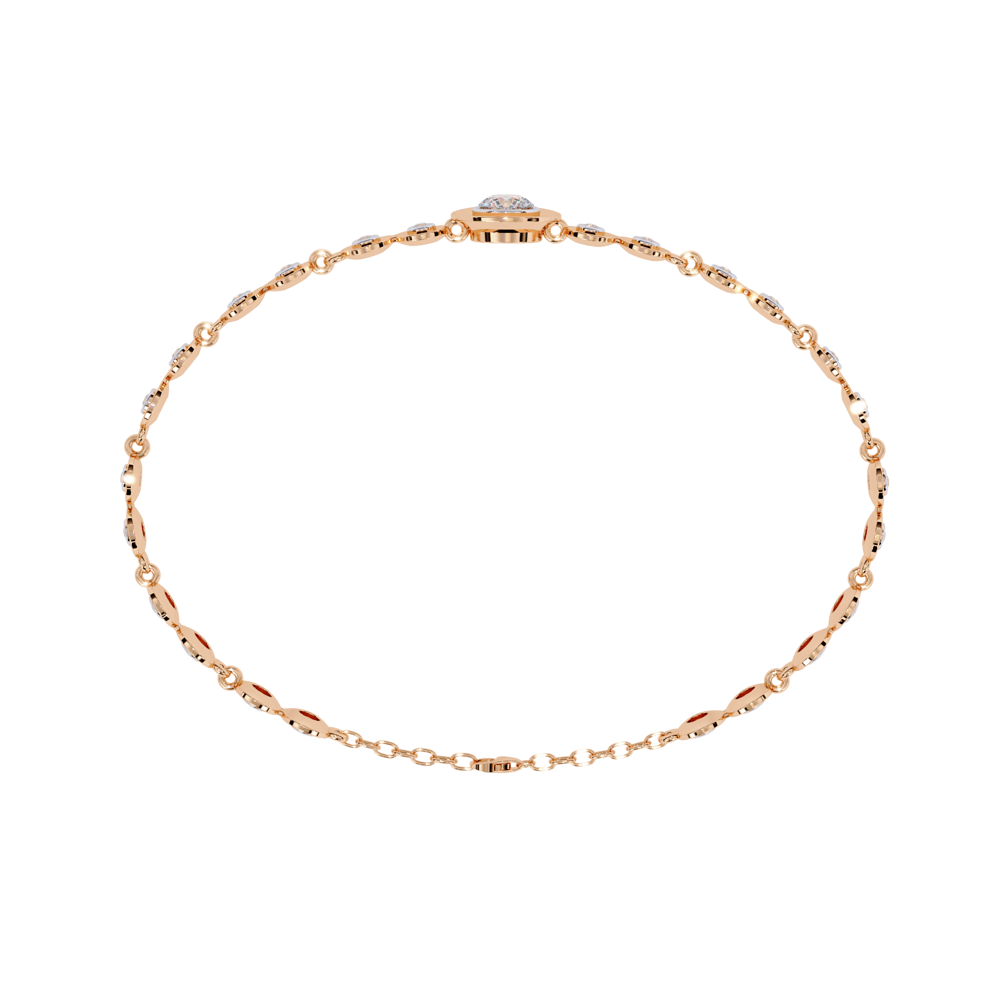 Fabulous  Bracelet With 18k Gold  Lab Grown Diamond.