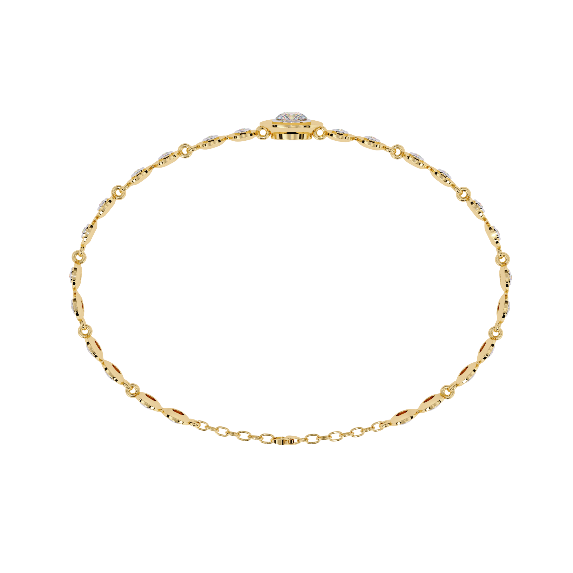 Fabulous  Bracelet With 18k Gold  Lab Grown Diamond.