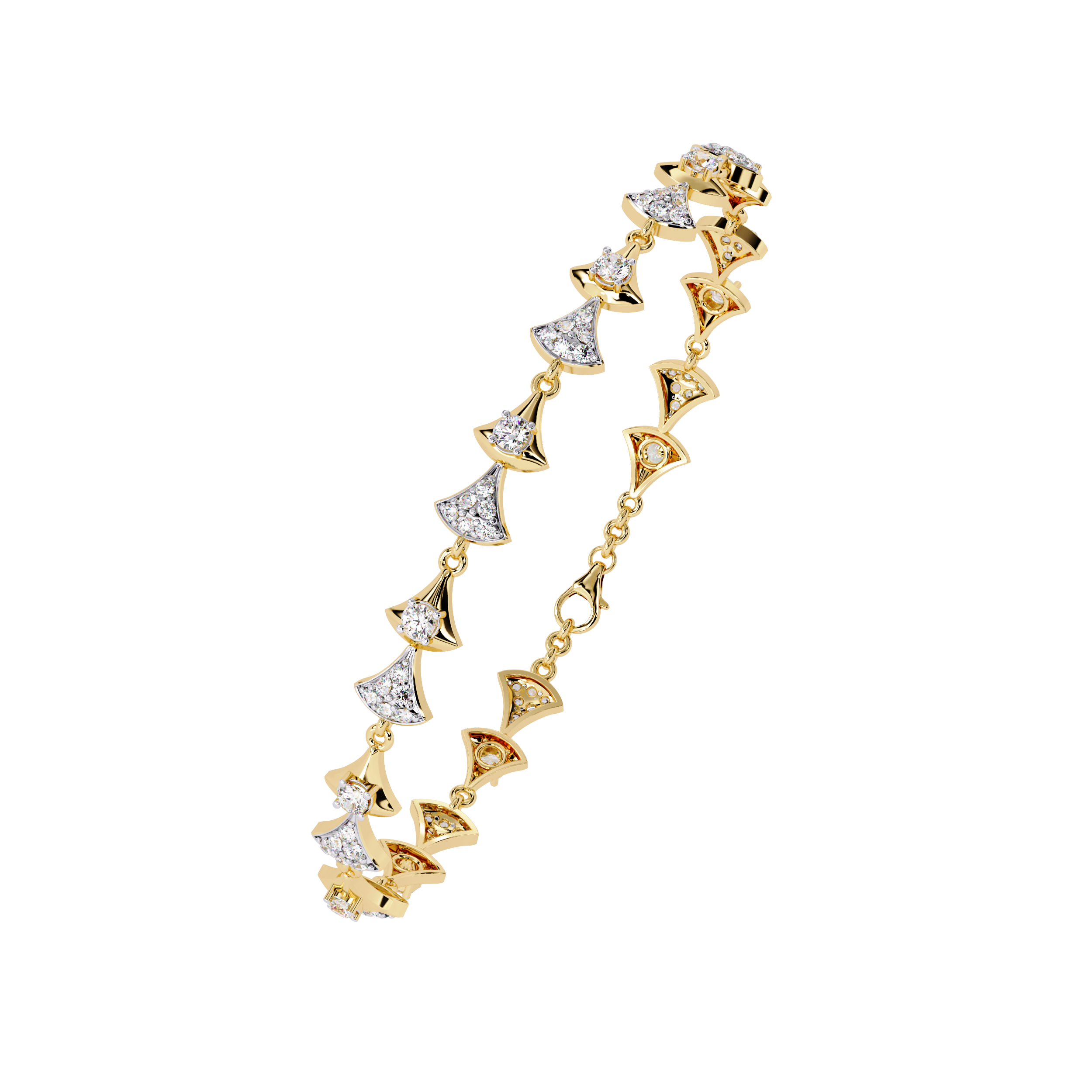Fabulous  Bracelet With 18k Gold  Lab Grown Diamond.