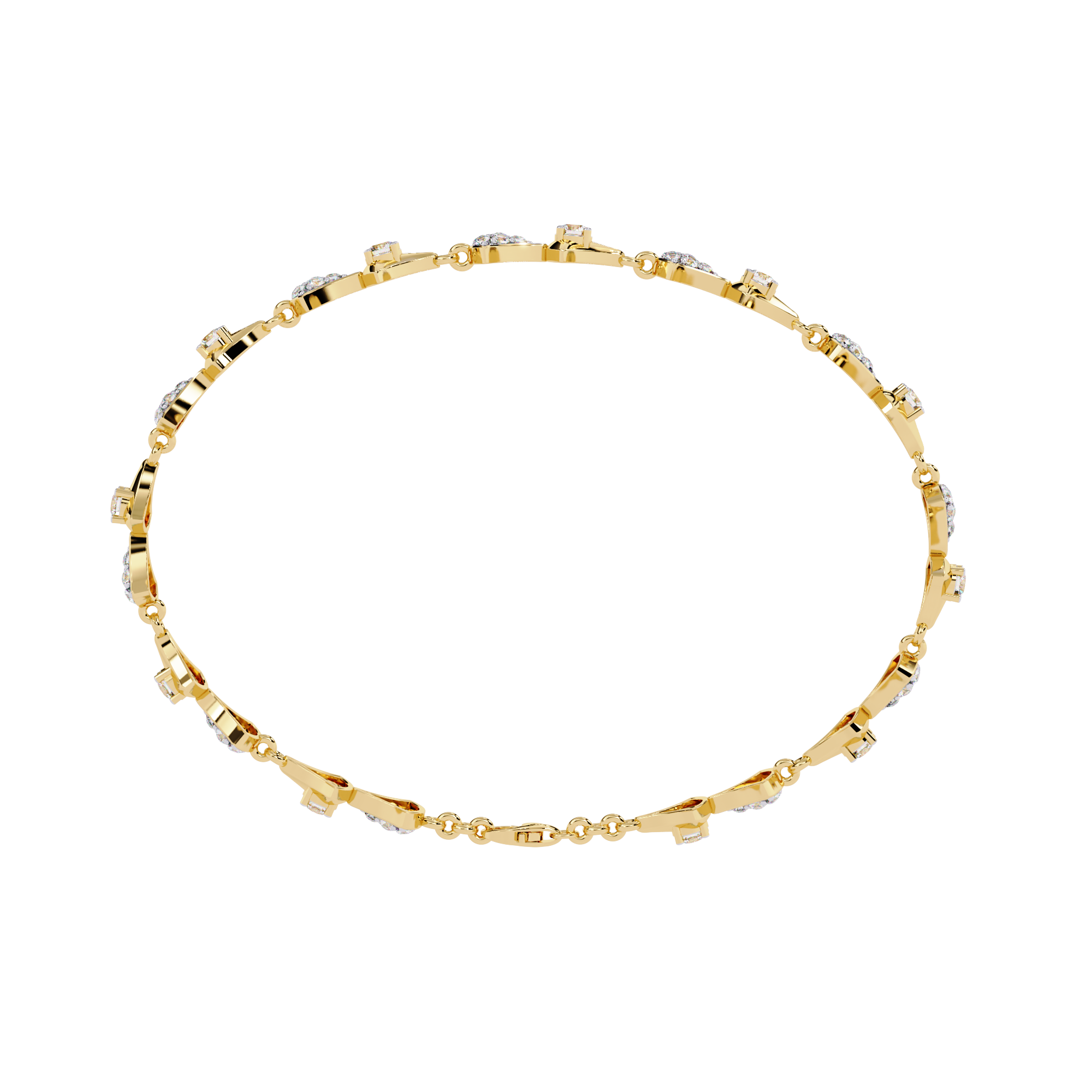 Fabulous  Bracelet With 18k Gold  Lab Grown Diamond.