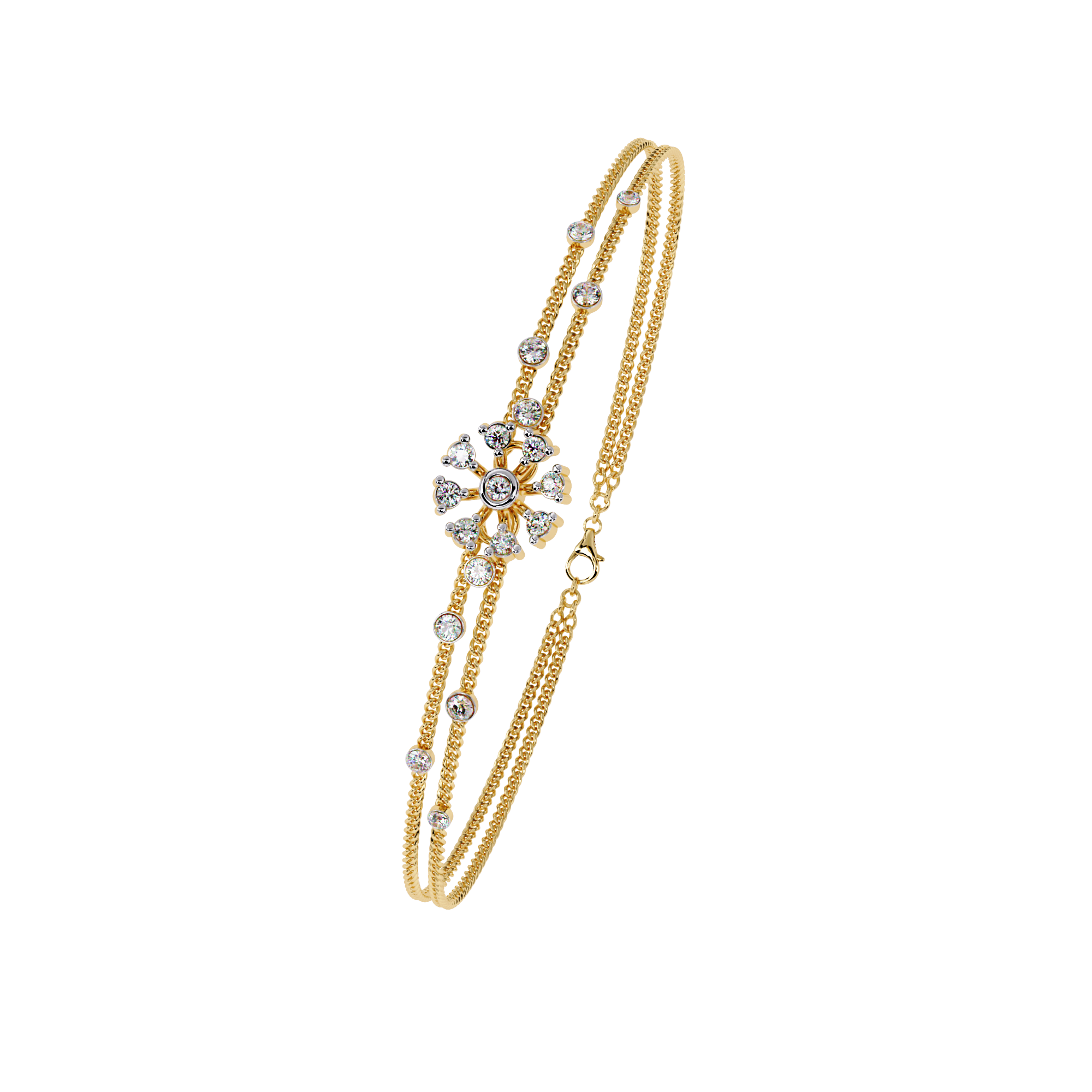 Fabulous  Bracelet With 18k Gold  Lab Grown Diamond.
