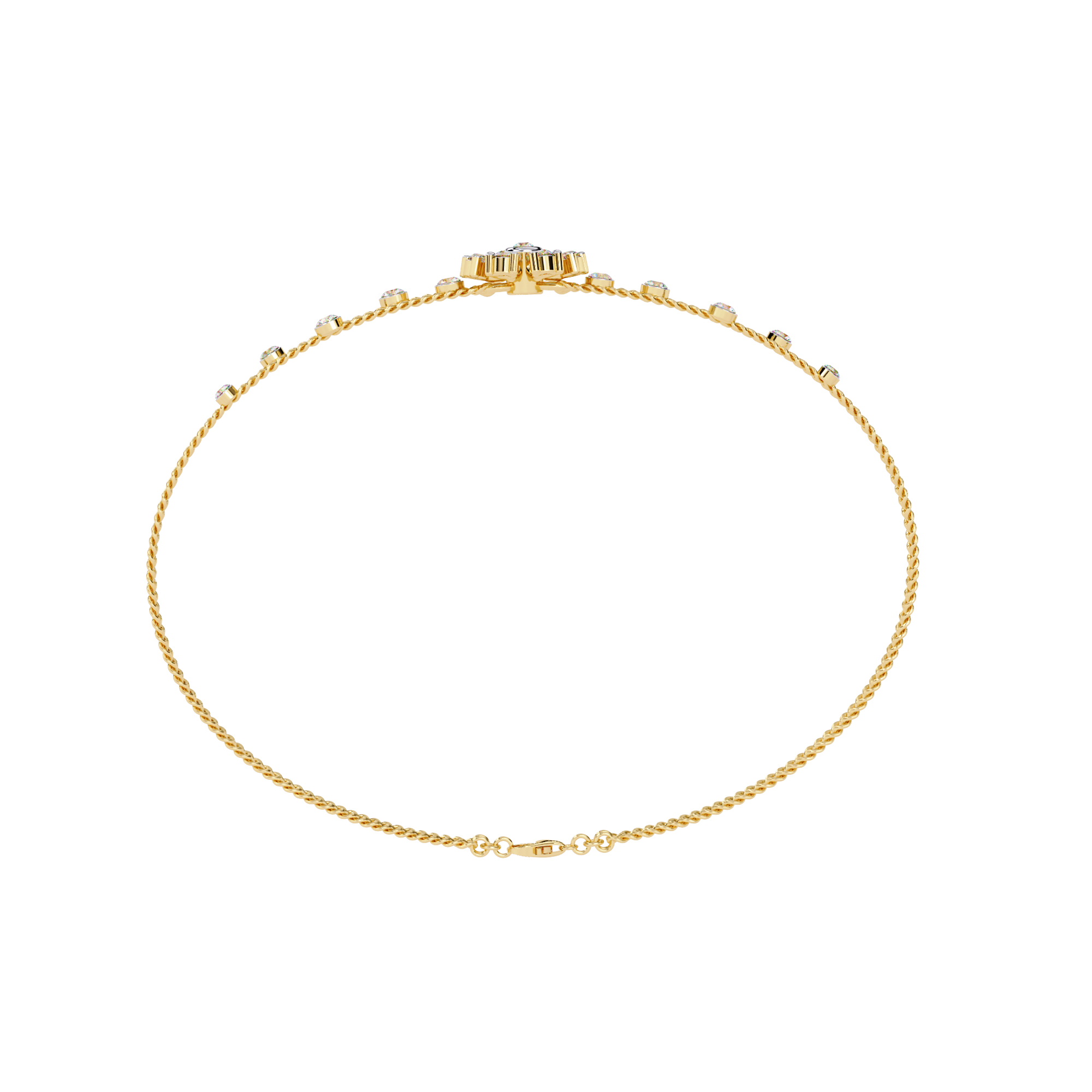 Fabulous  Bracelet With 18k Gold  Lab Grown Diamond.