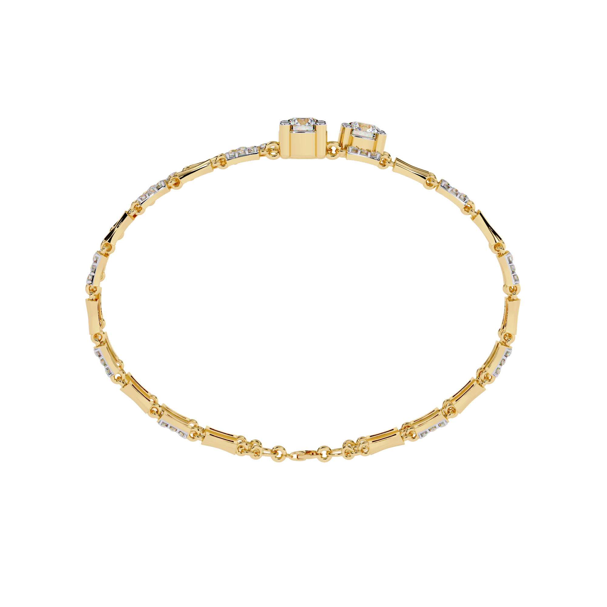 Fabulous  Bracelet With 18k Gold  Lab Grown Diamond.