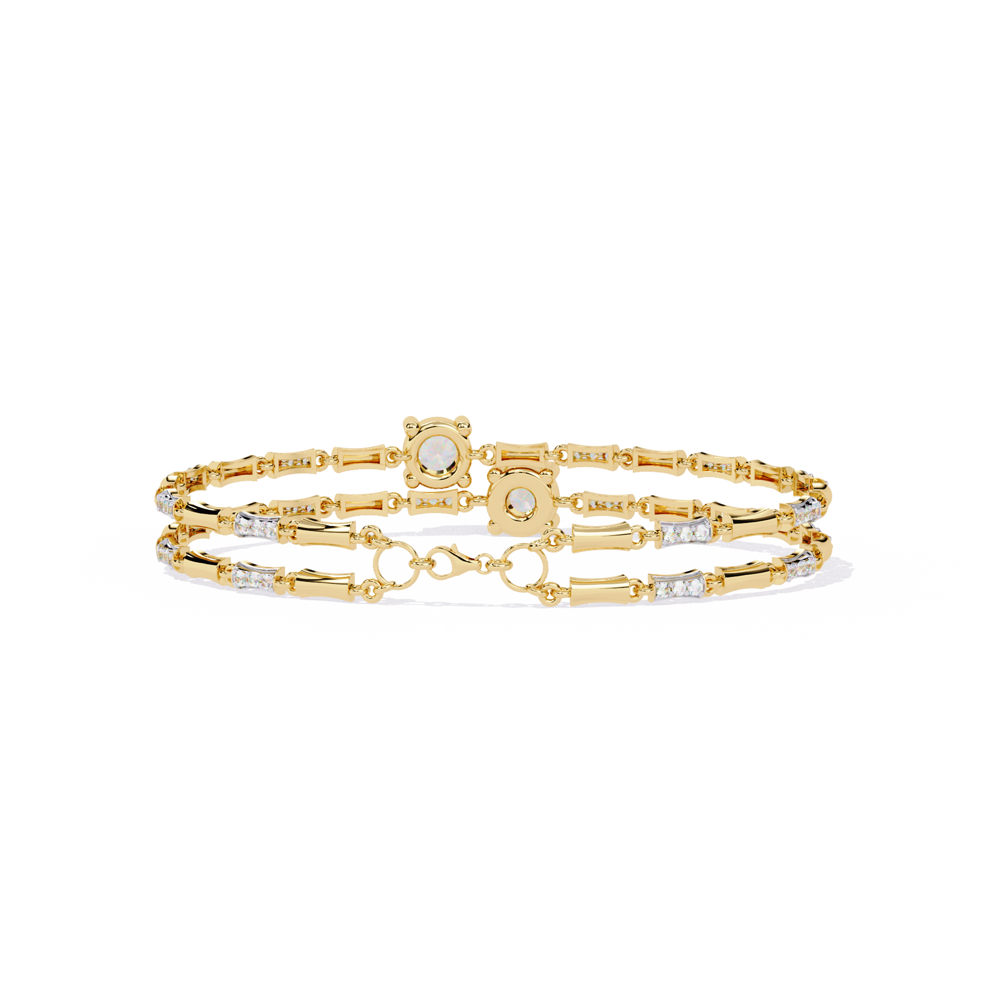 Fabulous  Bracelet With 18k Gold  Lab Grown Diamond.