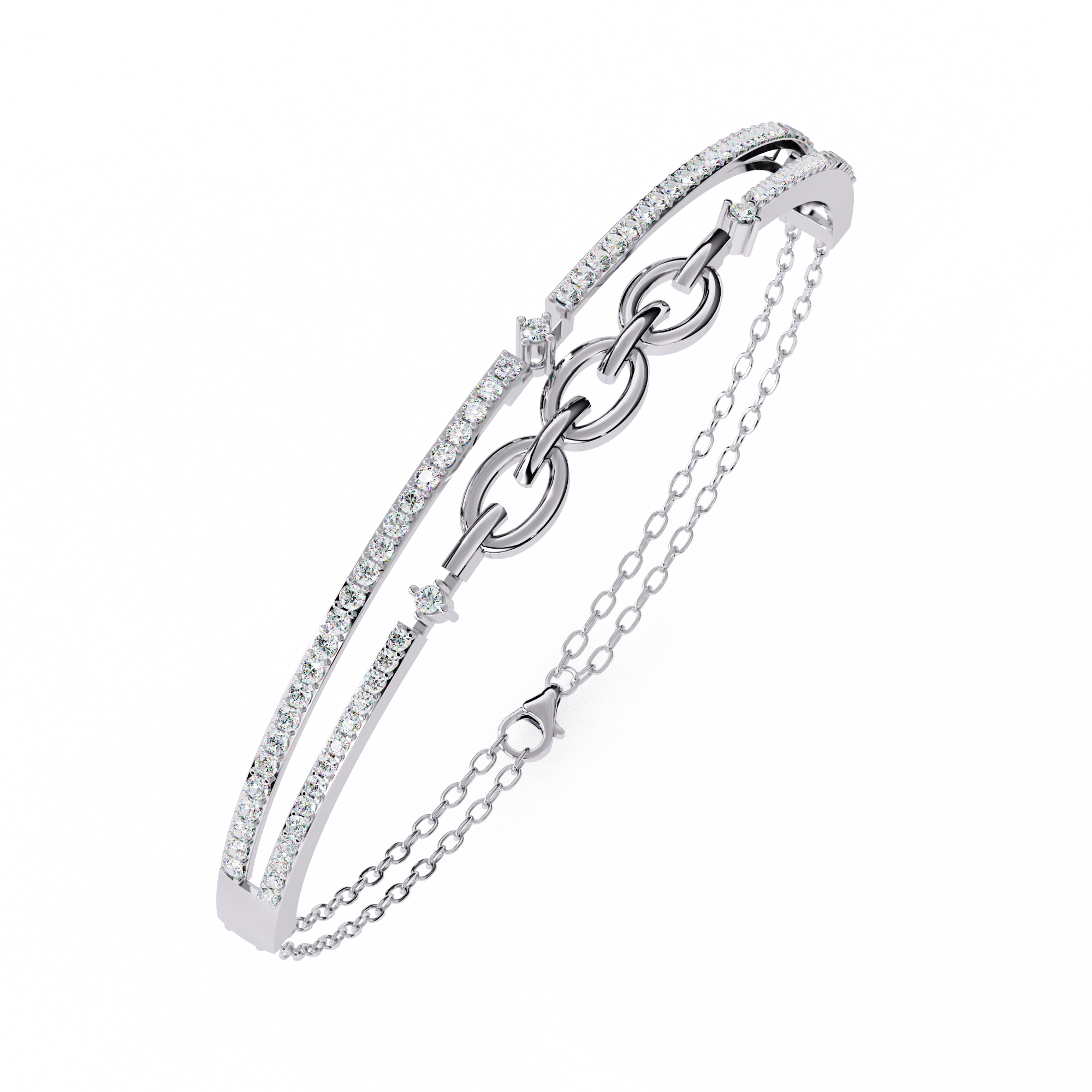 Fabulous  Bracelet With 18k Gold  Lab Grown Diamond.
