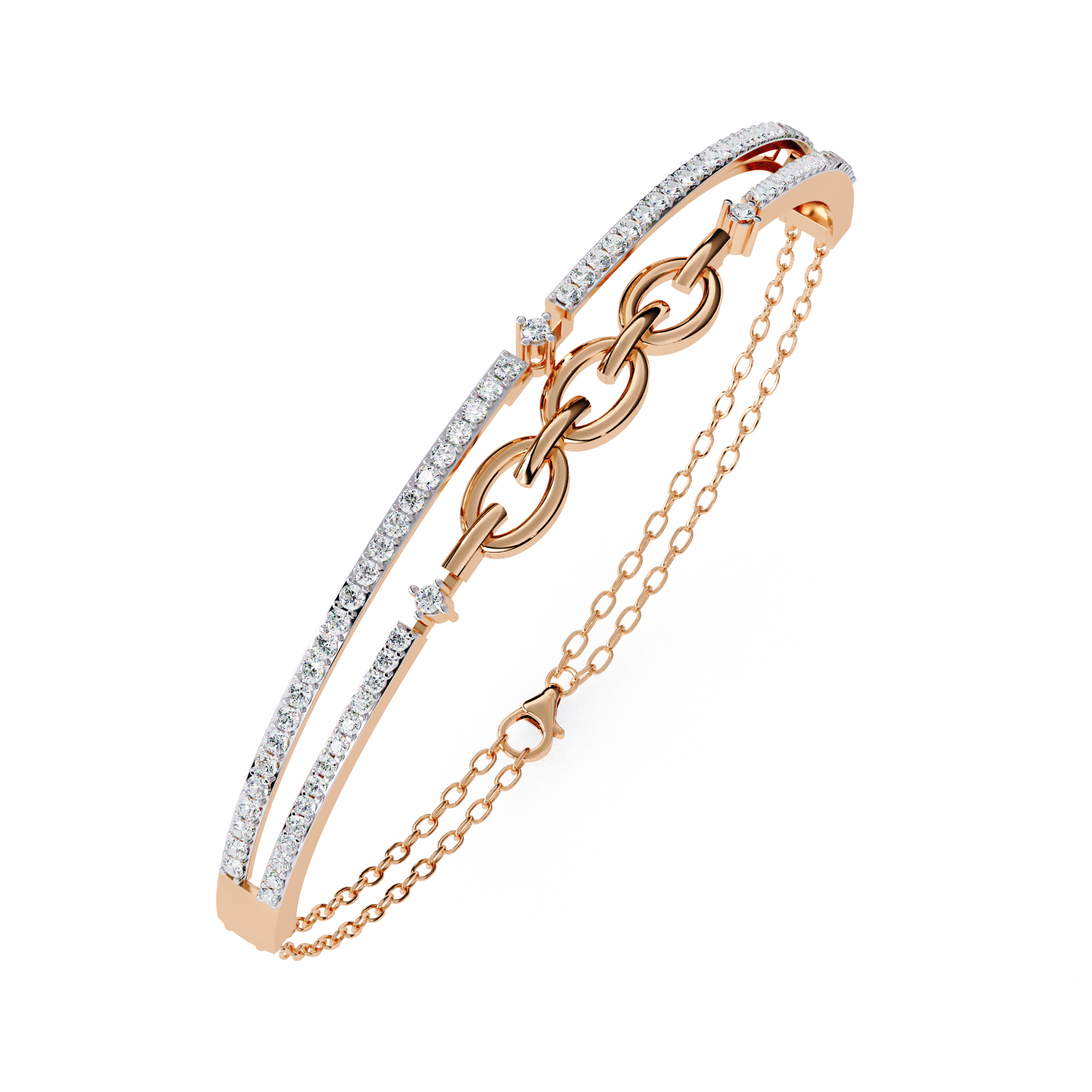 Fabulous  Bracelet With 18k Gold  Lab Grown Diamond.