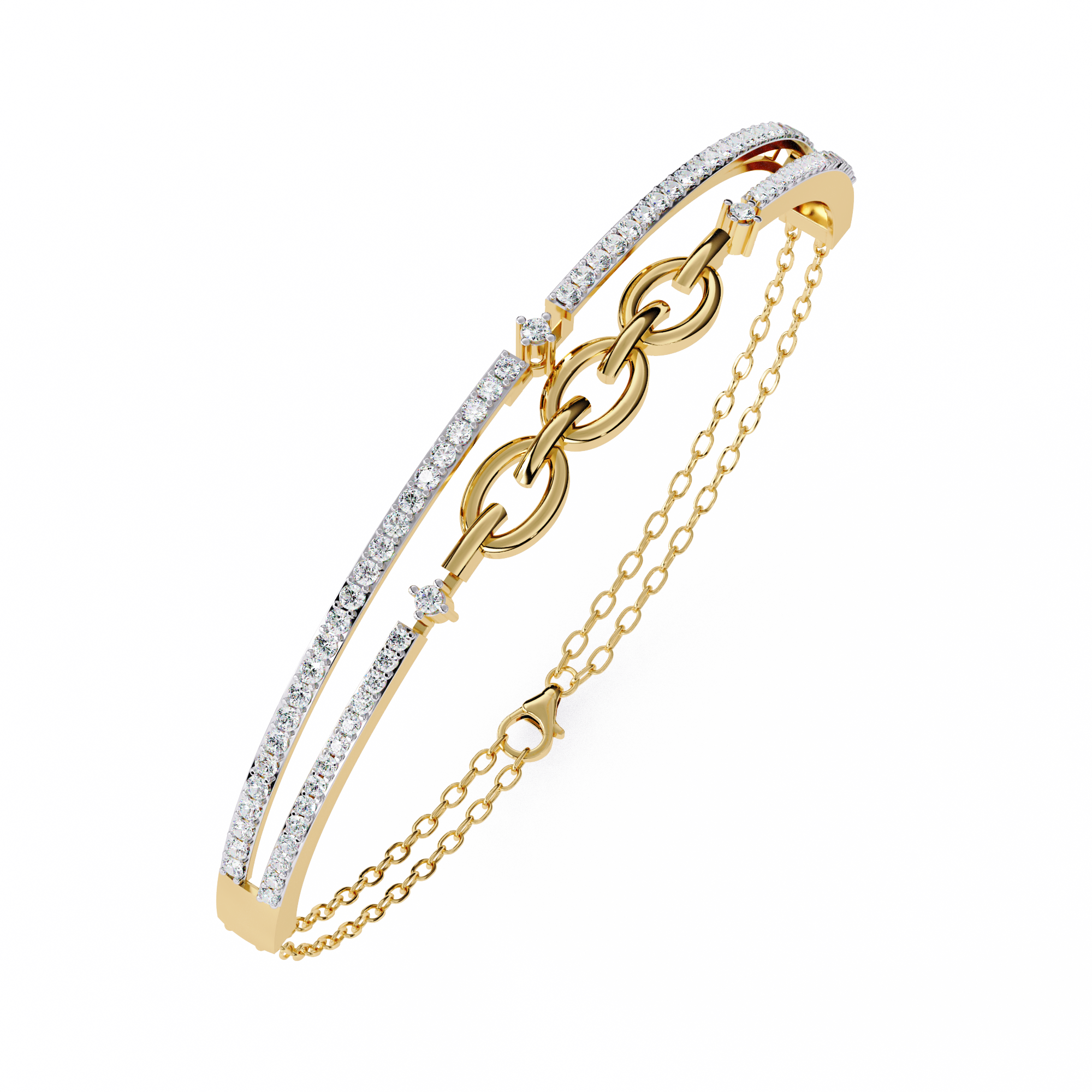 Fabulous  Bracelet With 18k Gold  Lab Grown Diamond.
