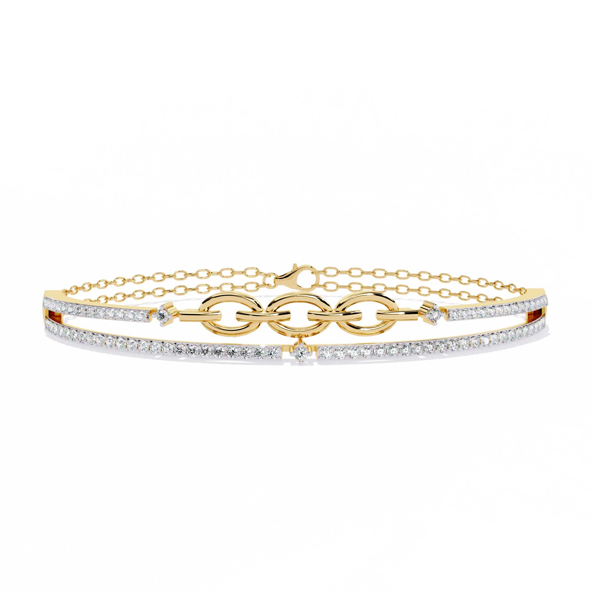 Fabulous  Bracelet With 18k Gold  Lab Grown Diamond.