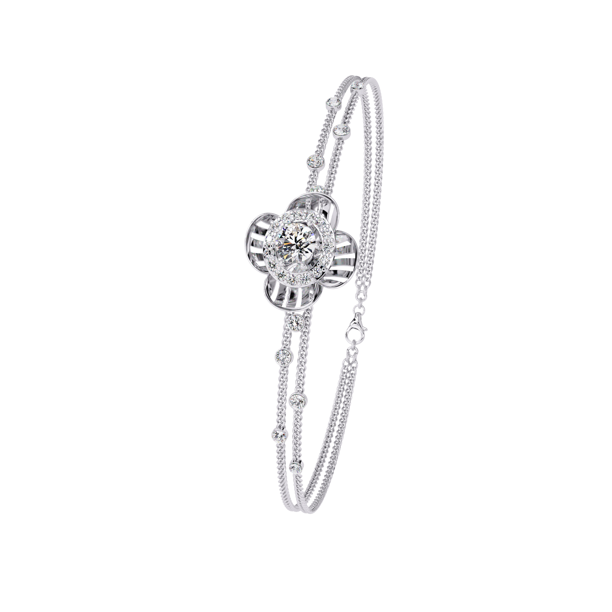 Fabulous  Bracelet With 18k Gold  Lab Grown Diamond.