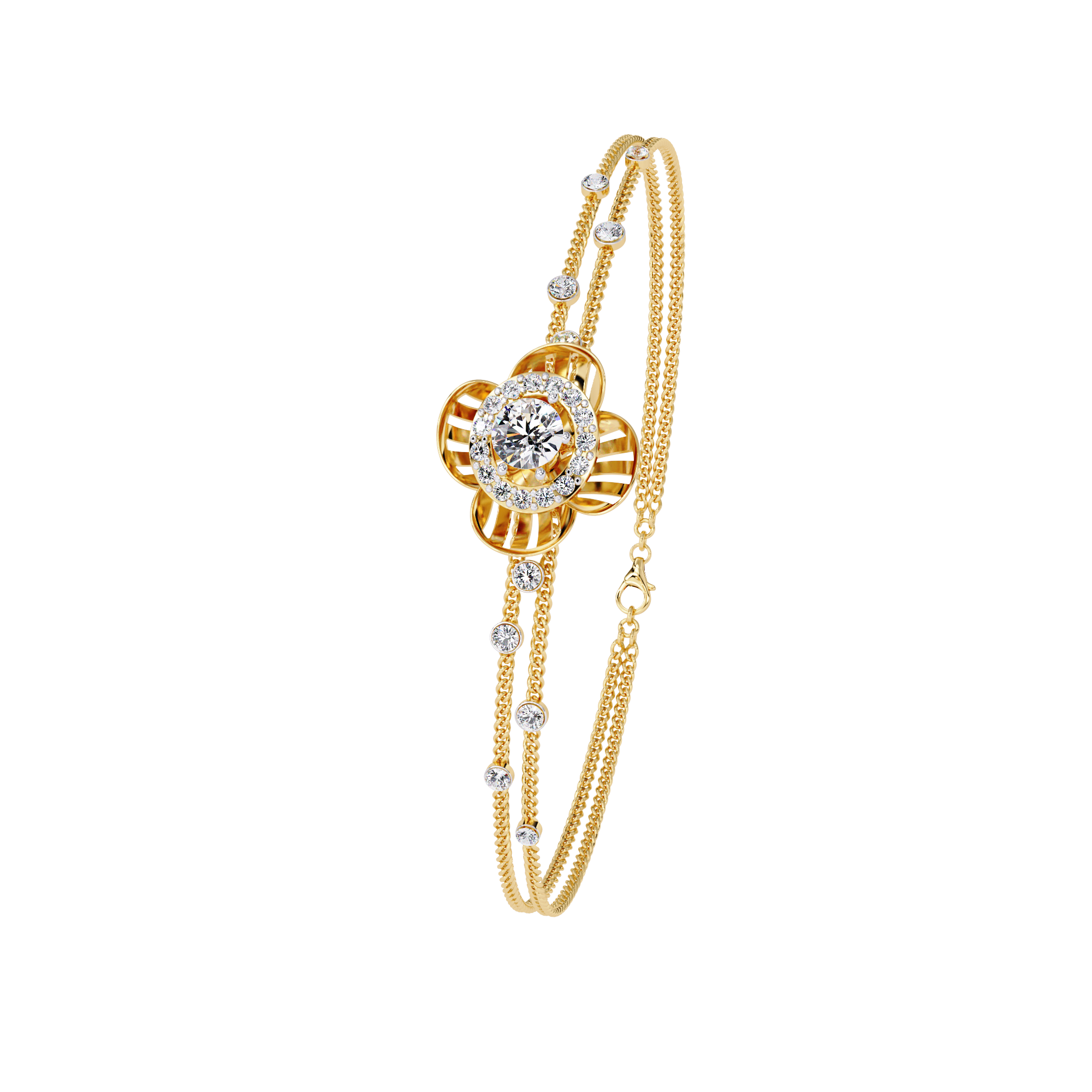 Fabulous  Bracelet With 18k Gold  Lab Grown Diamond.