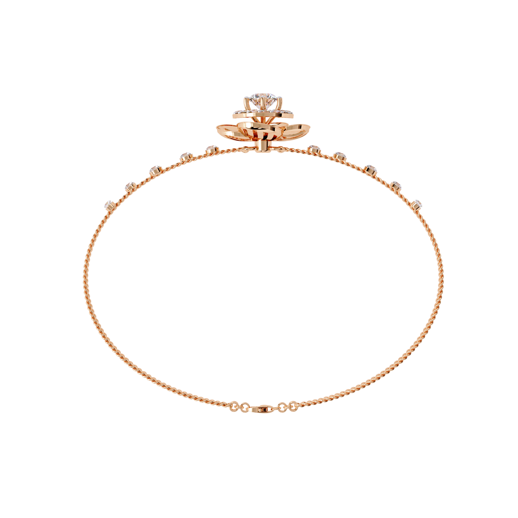 Fabulous  Bracelet With 18k Gold  Lab Grown Diamond.