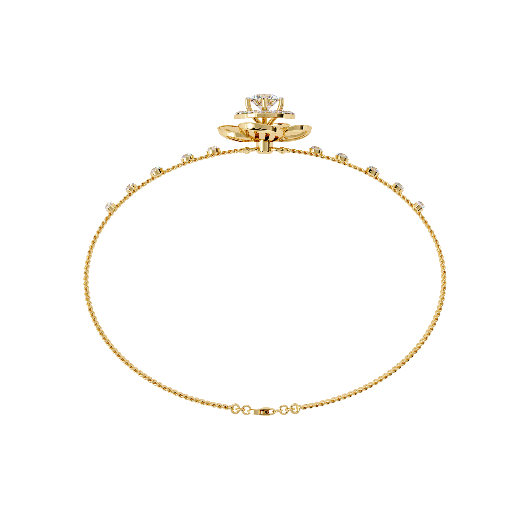 Fabulous  Bracelet With 18k Gold  Lab Grown Diamond.