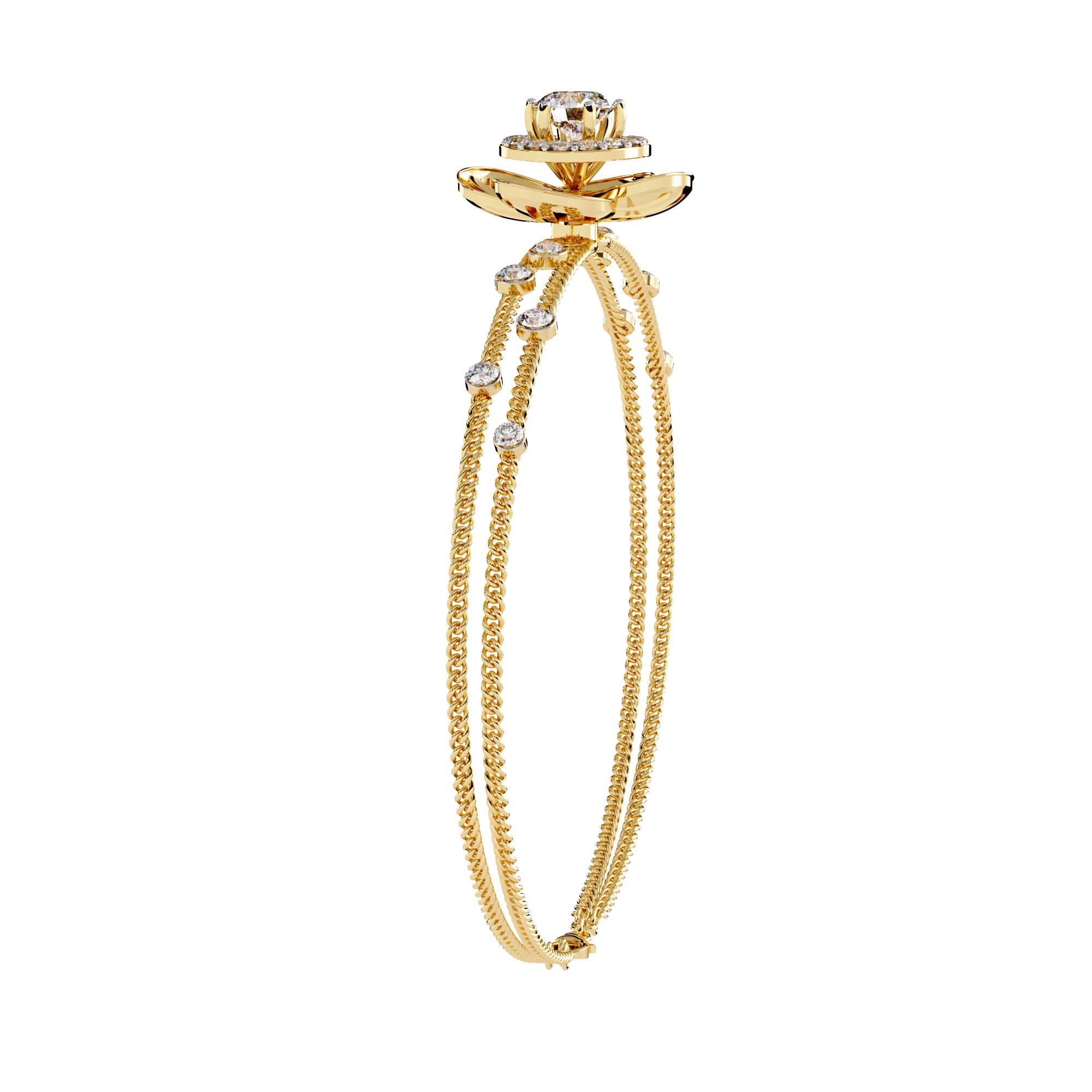 Fabulous  Bracelet With 18k Gold  Lab Grown Diamond.