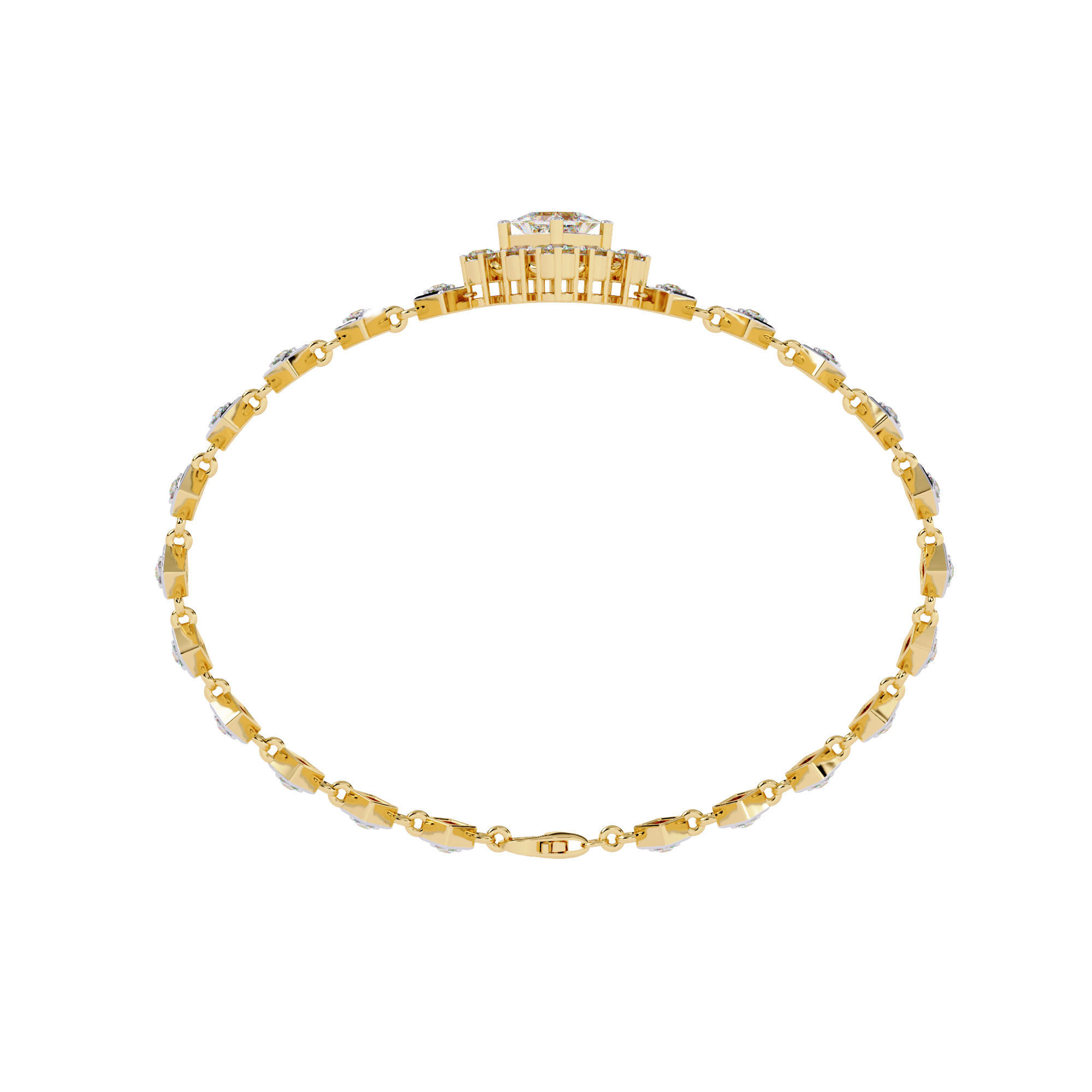 Fabulous  Bracelet With 18k Gold  Lab Grown Diamond.