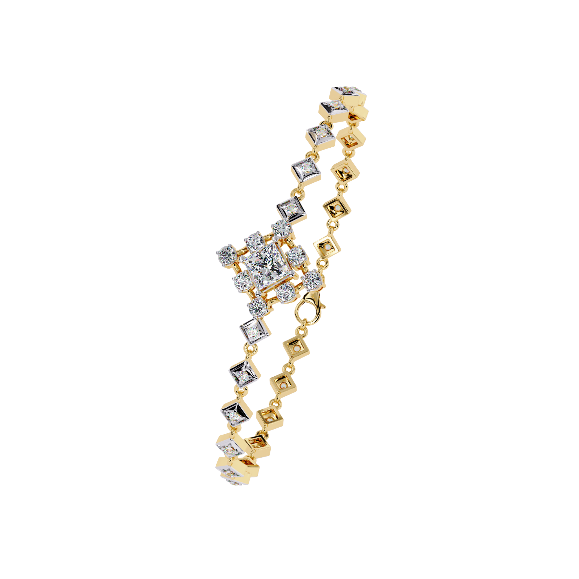 Fabulous  Bracelet With 18k Gold  Lab Grown Diamond.