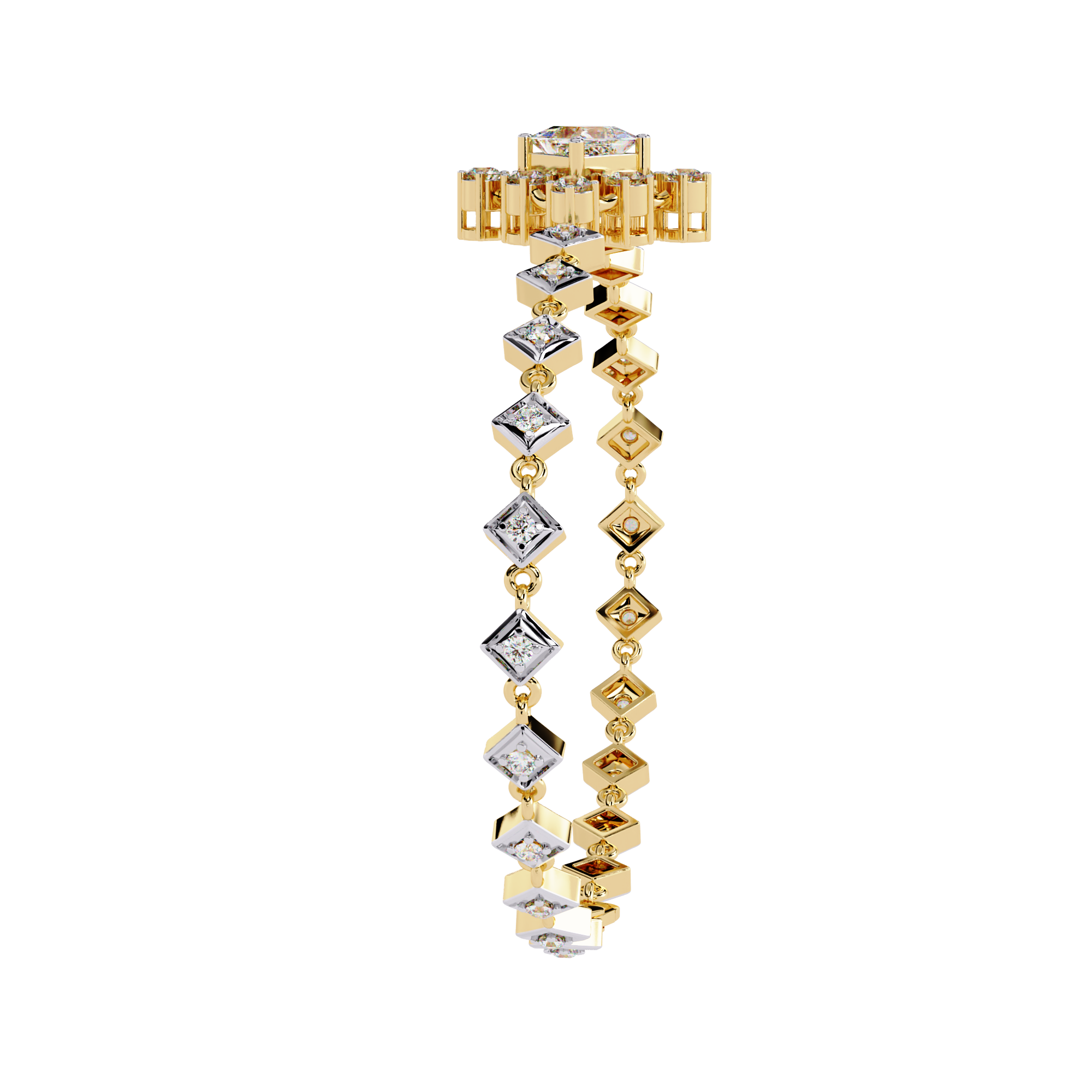 Fabulous  Bracelet With 18k Gold  Lab Grown Diamond.