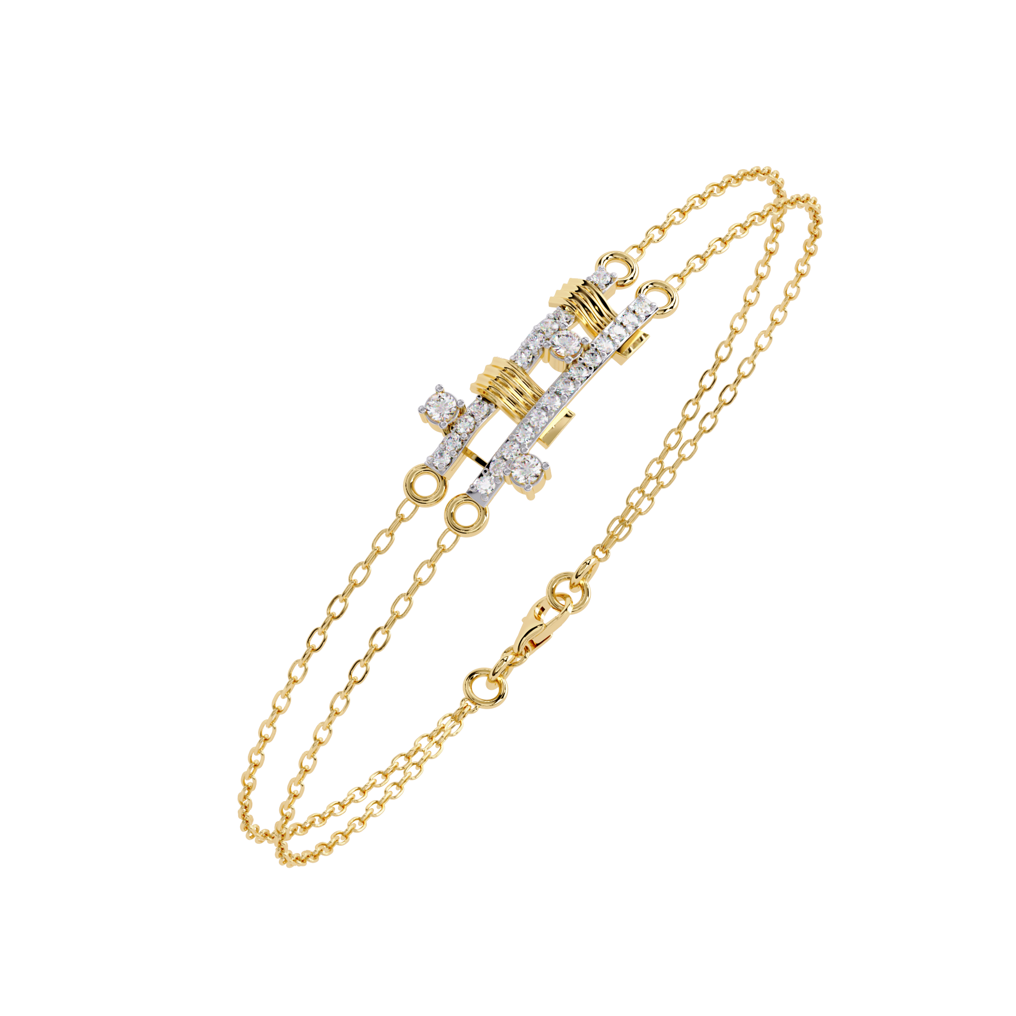Fabulous  Bracelet With 18k Gold  Lab Grown Diamond.
